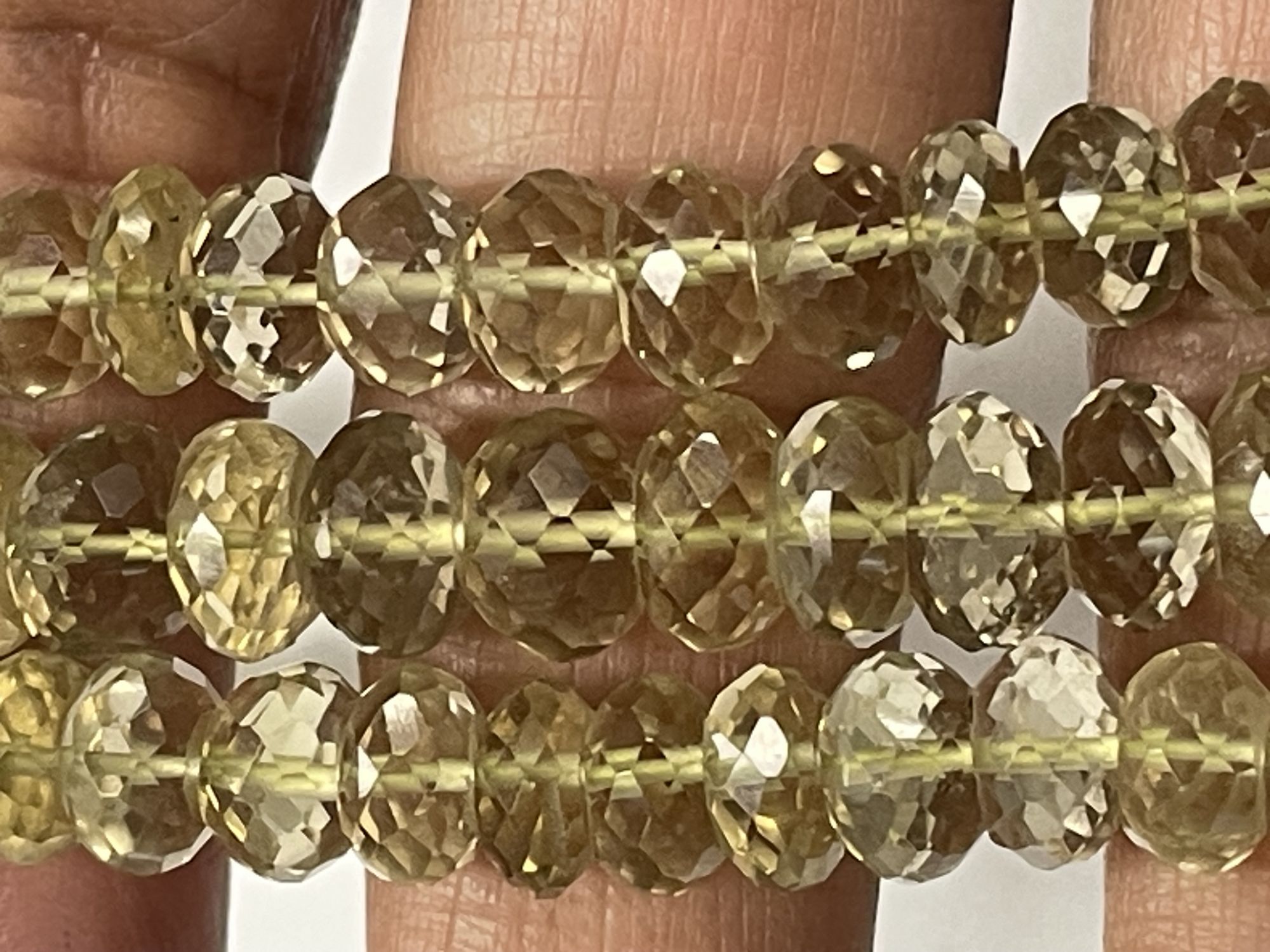 Lemon Quartz Rondelle Faceted