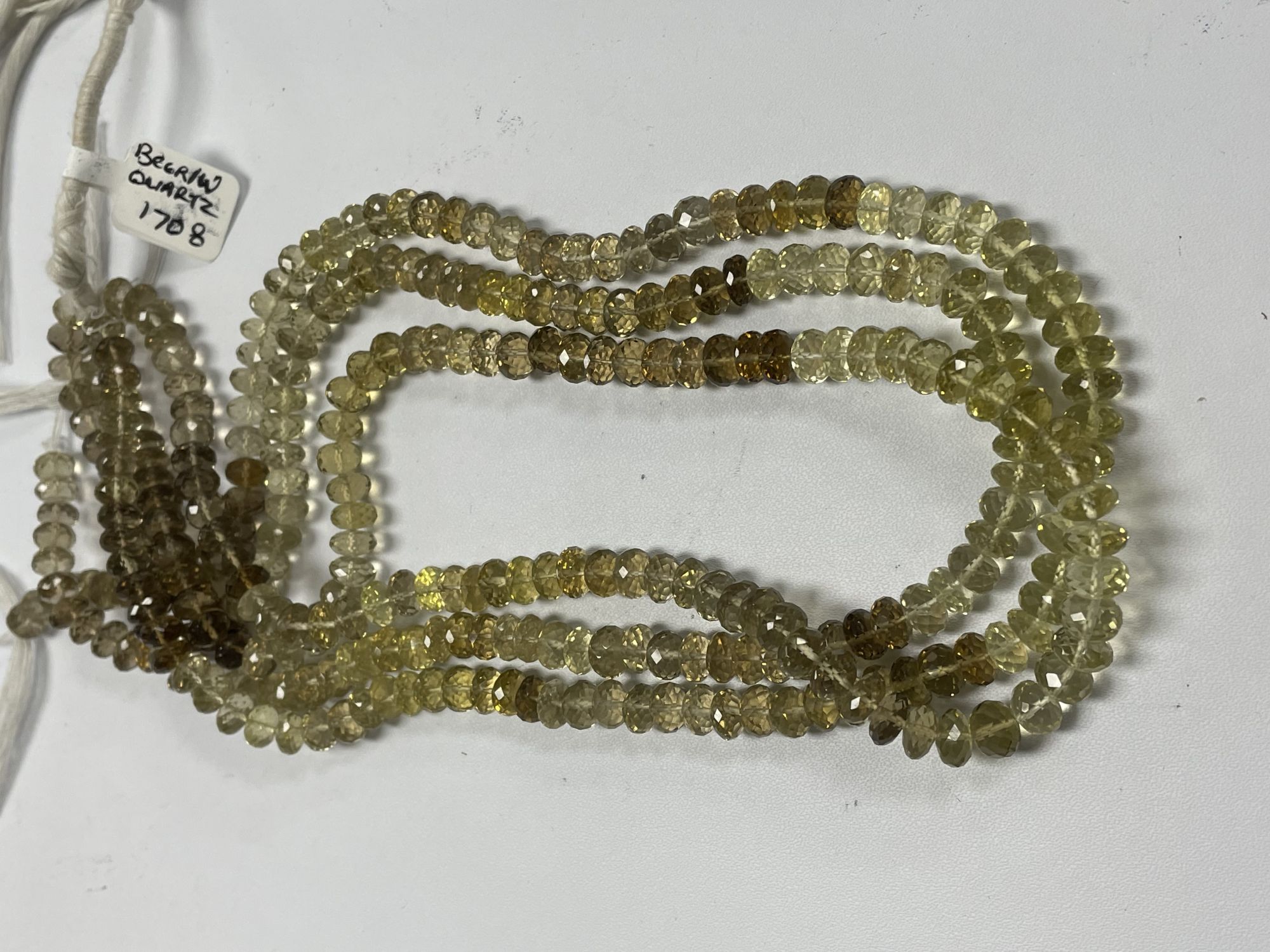 Beer Whiskey Quartz Rondelle Faceted