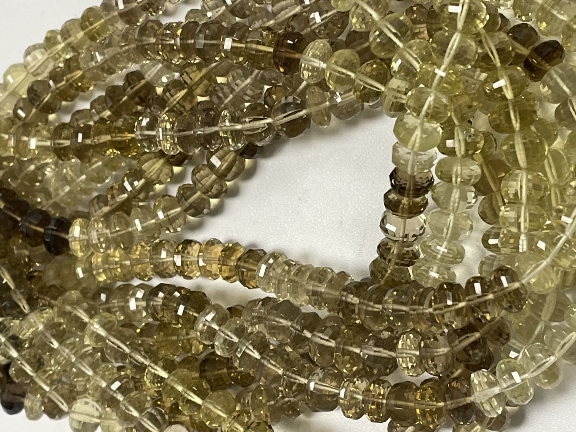 Beer Whiskey Quartz Rondelle Faceted