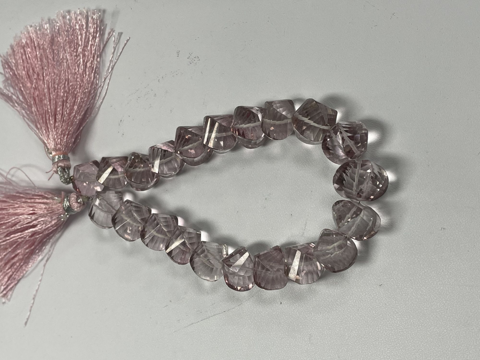 Pink Mystic Quartz Twisted Rondelle Faceted