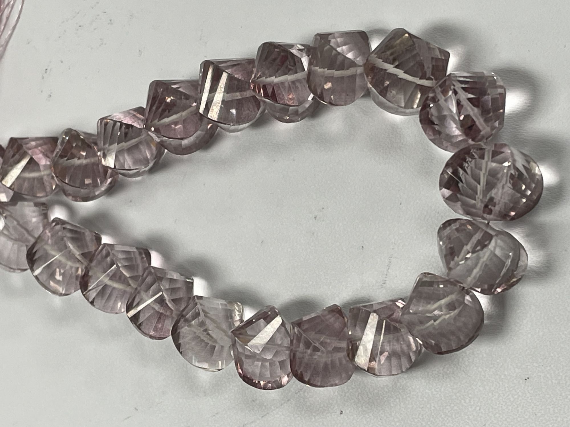 Pink Mystic Quartz Twisted Rondelle Faceted