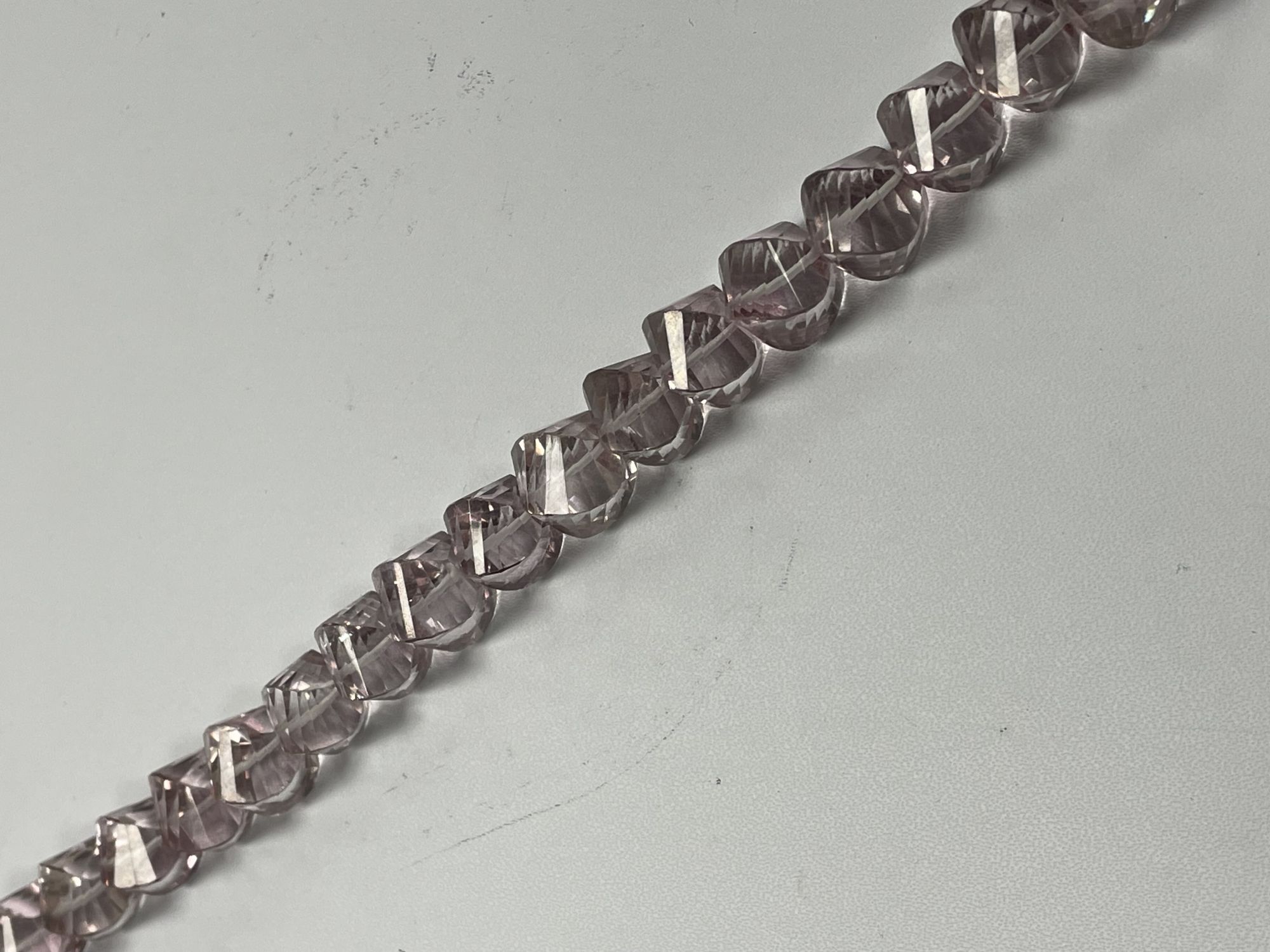 Pink Mystic Quartz Twisted Rondelle Faceted