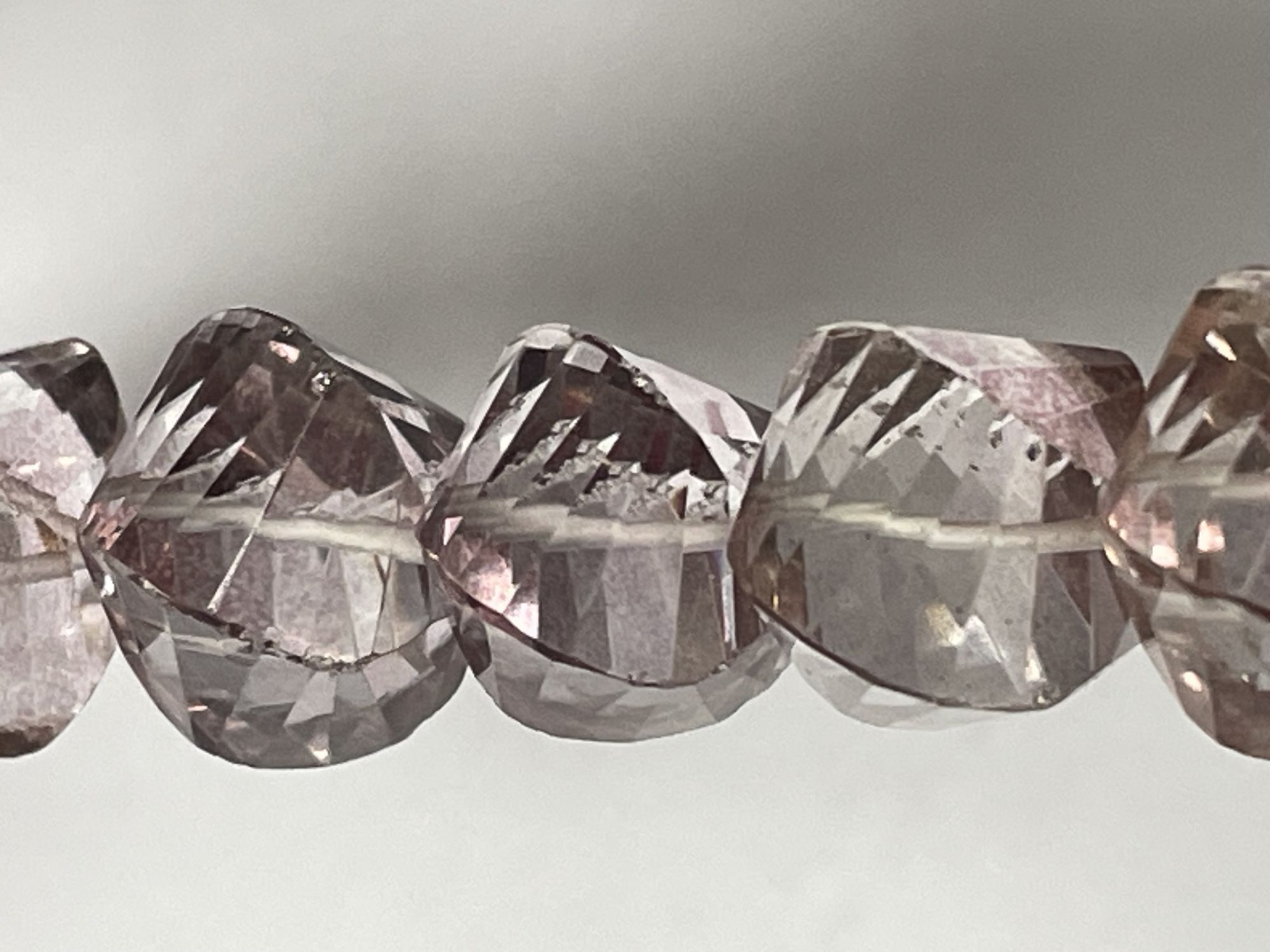 Pink Mystic Quartz Twisted Rondelle Faceted