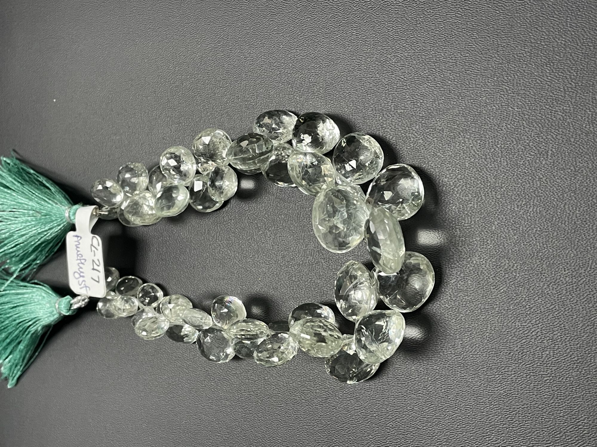 Green Amethyst Heart Faceted