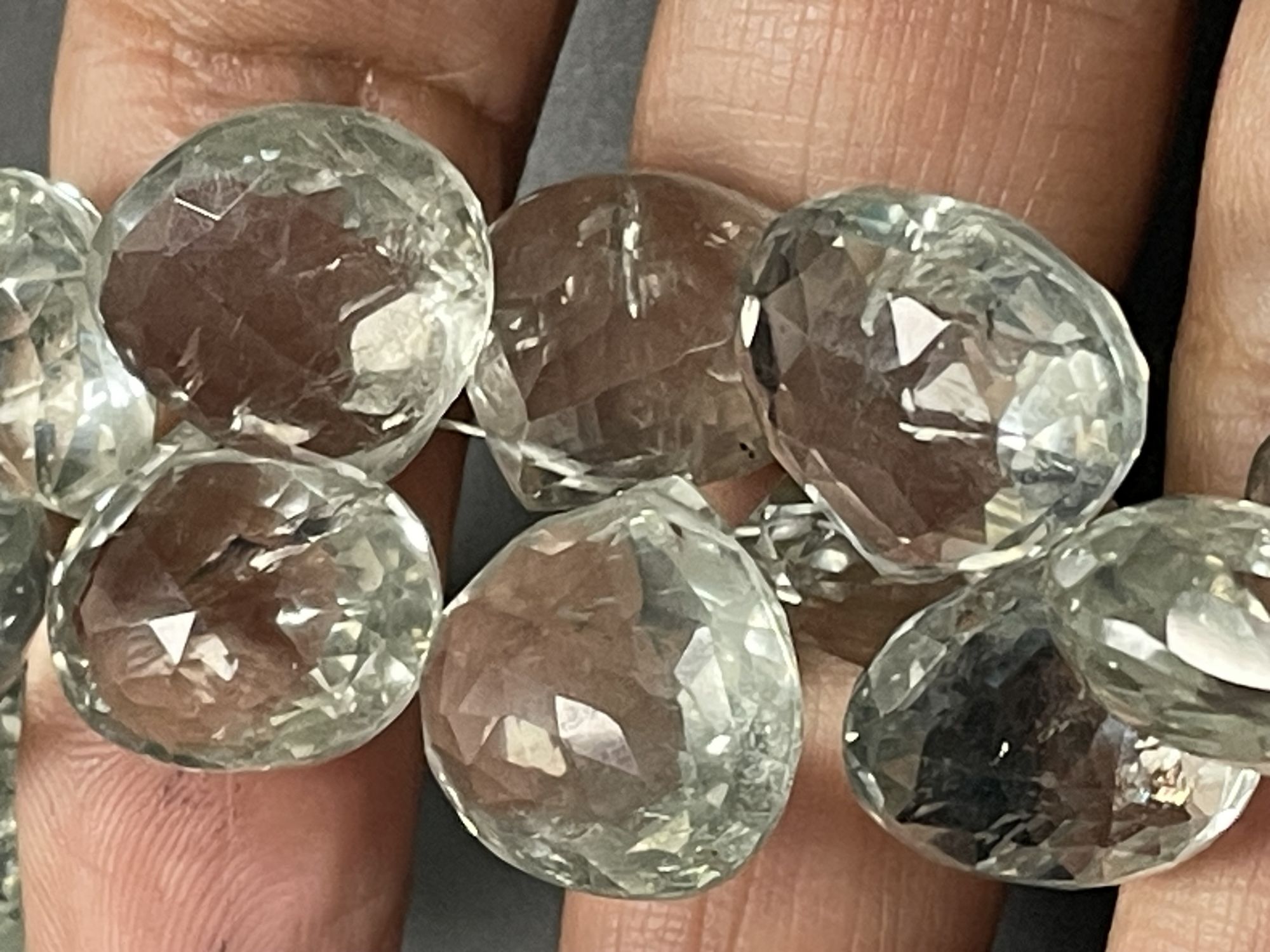 Green Amethyst Heart Faceted