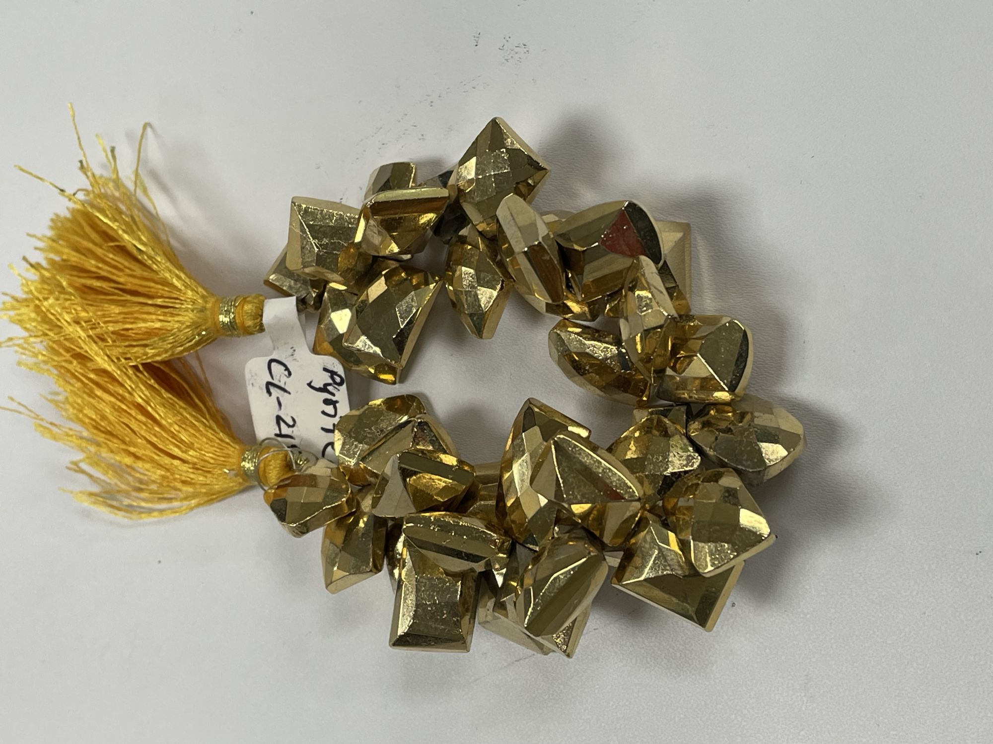Golden coated Pyrite Rectangle Faceted