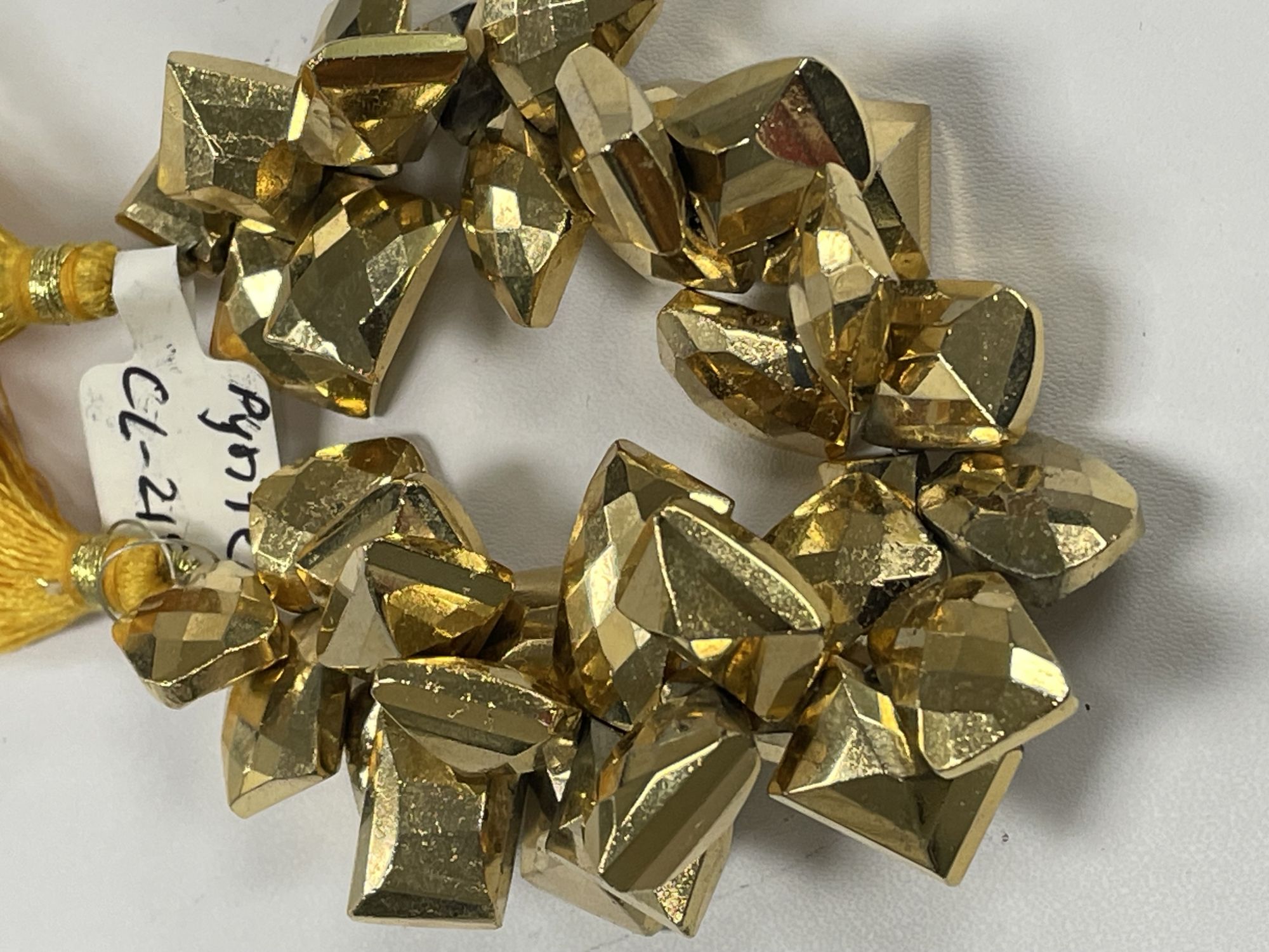 Golden coated Pyrite Rectangle Faceted