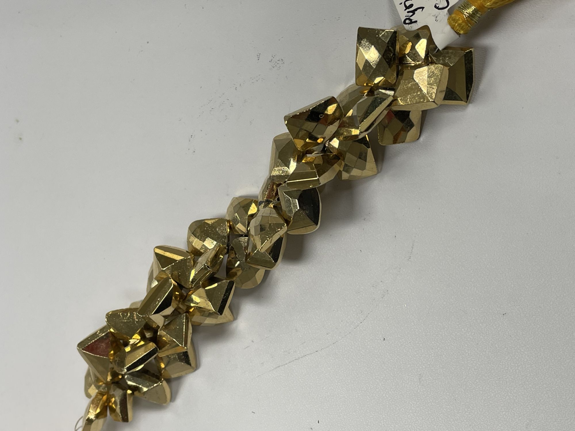 Golden coated Pyrite Rectangle Faceted