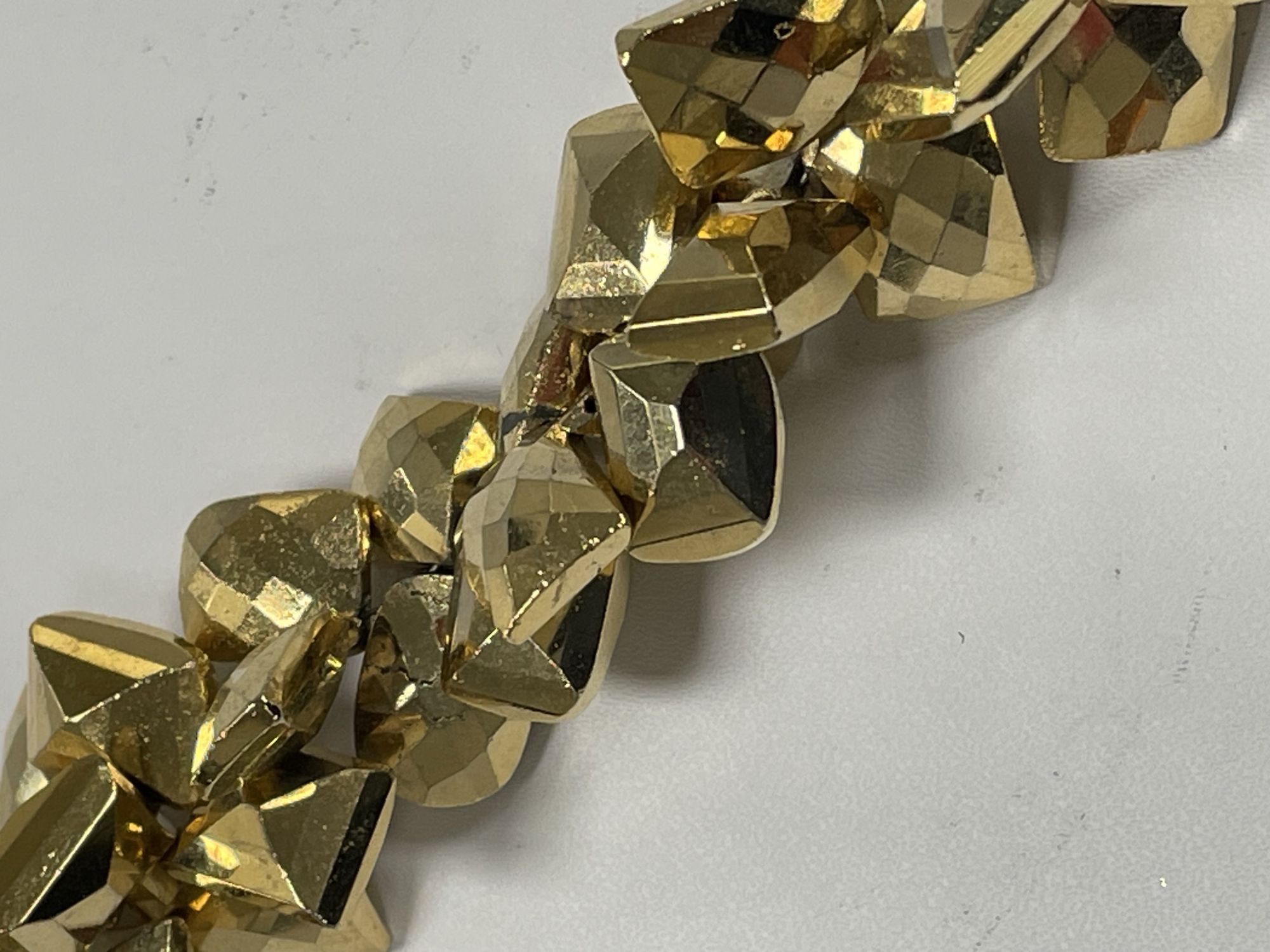 Golden coated Pyrite Rectangle Faceted