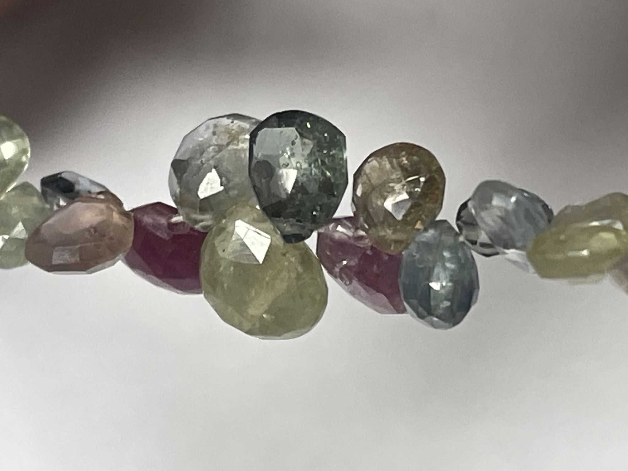 Multi Color Sapphire Heart Faceted