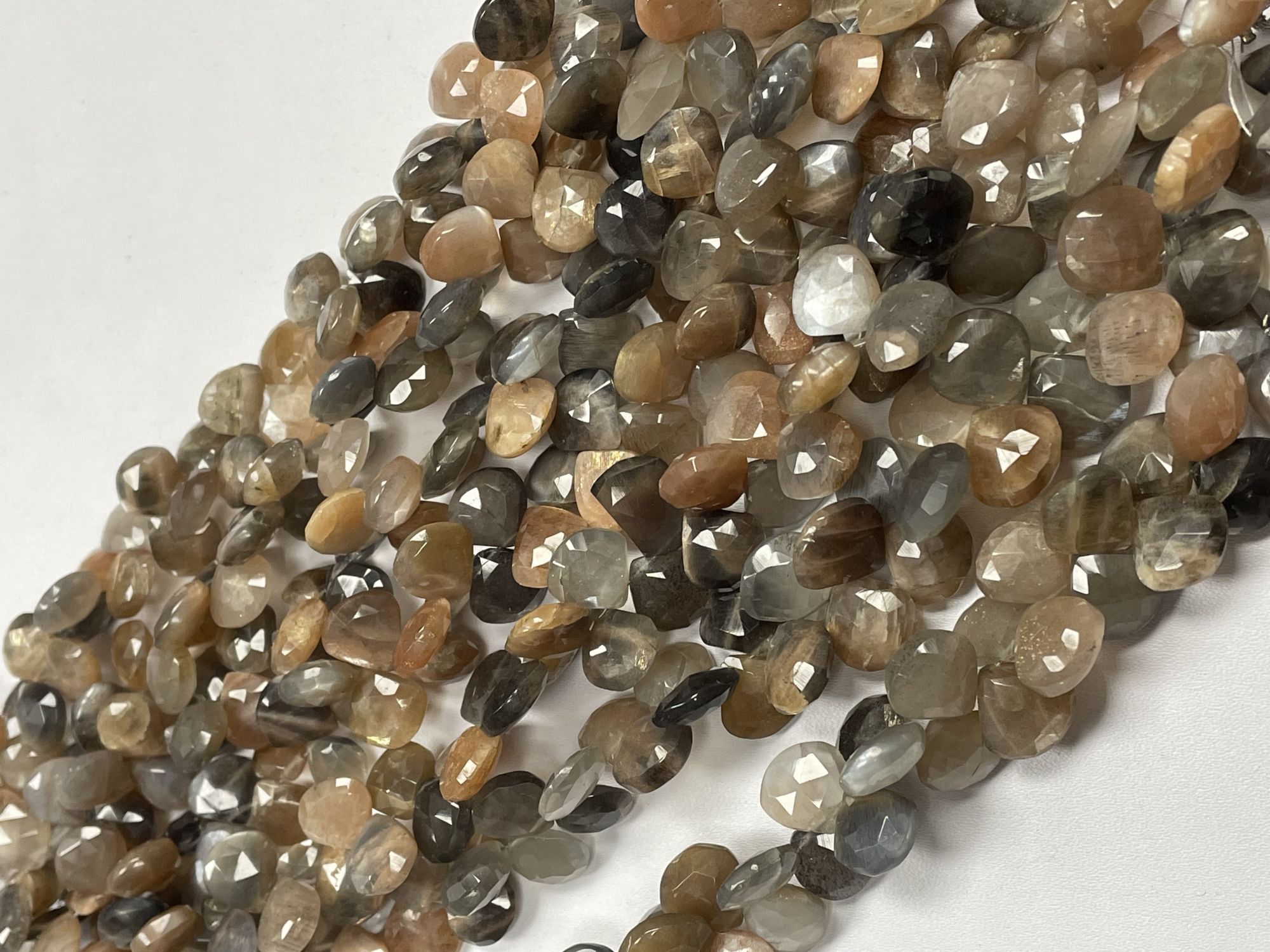 Multi Goldshine Moonstone Heart Faceted