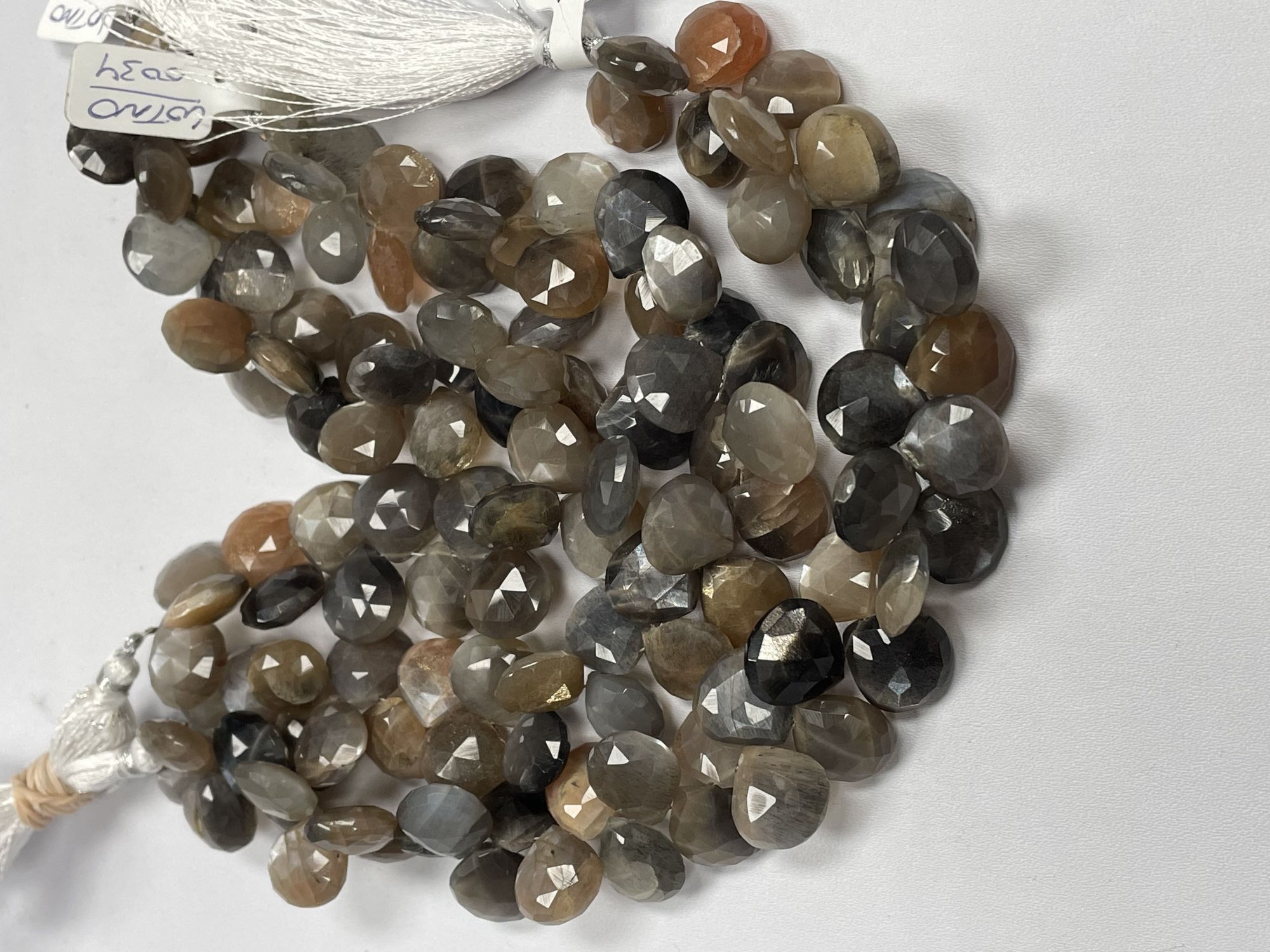 Multi Goldshine Moonstone Heart Faceted