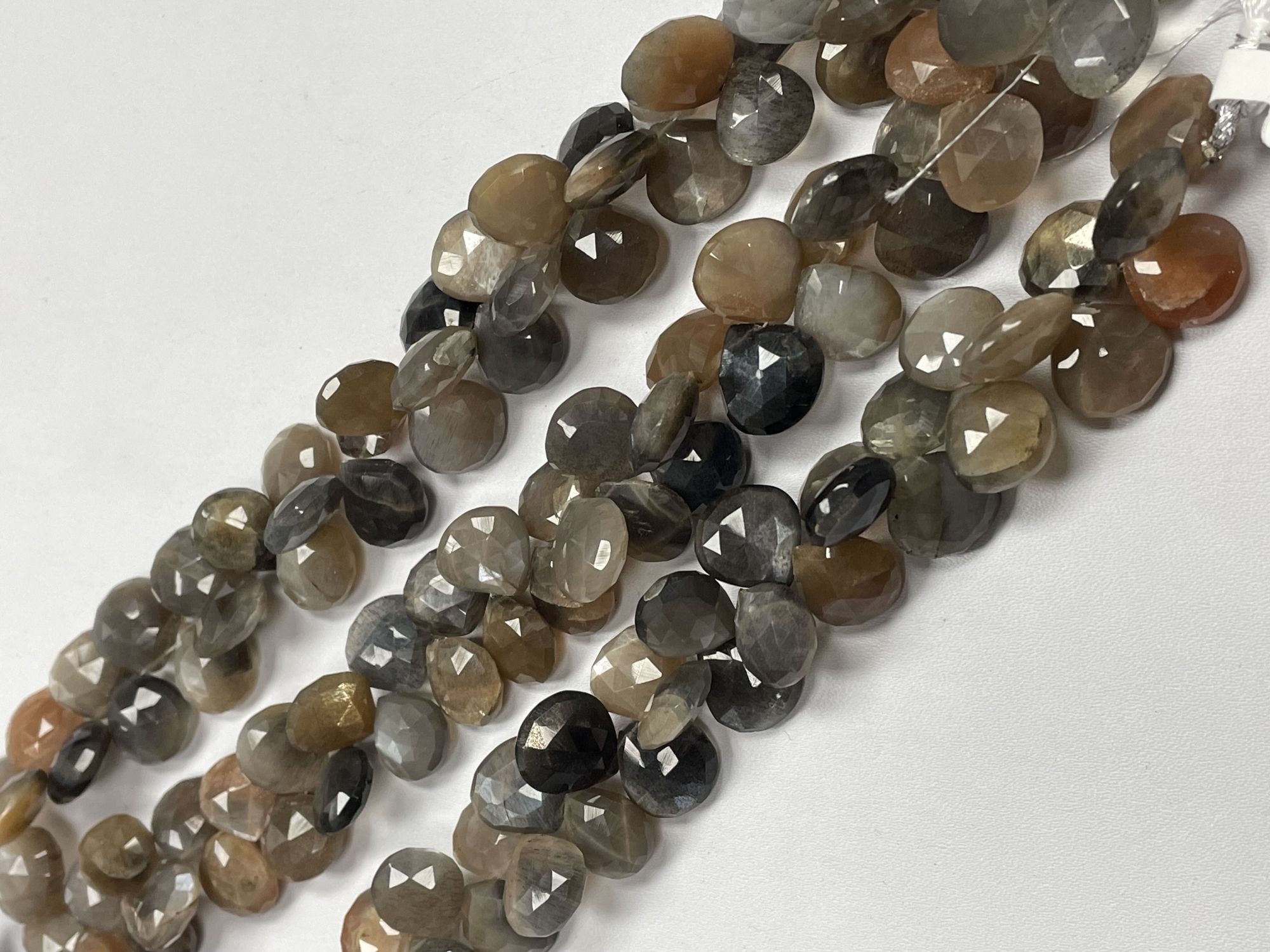 Multi Goldshine Moonstone Heart Faceted