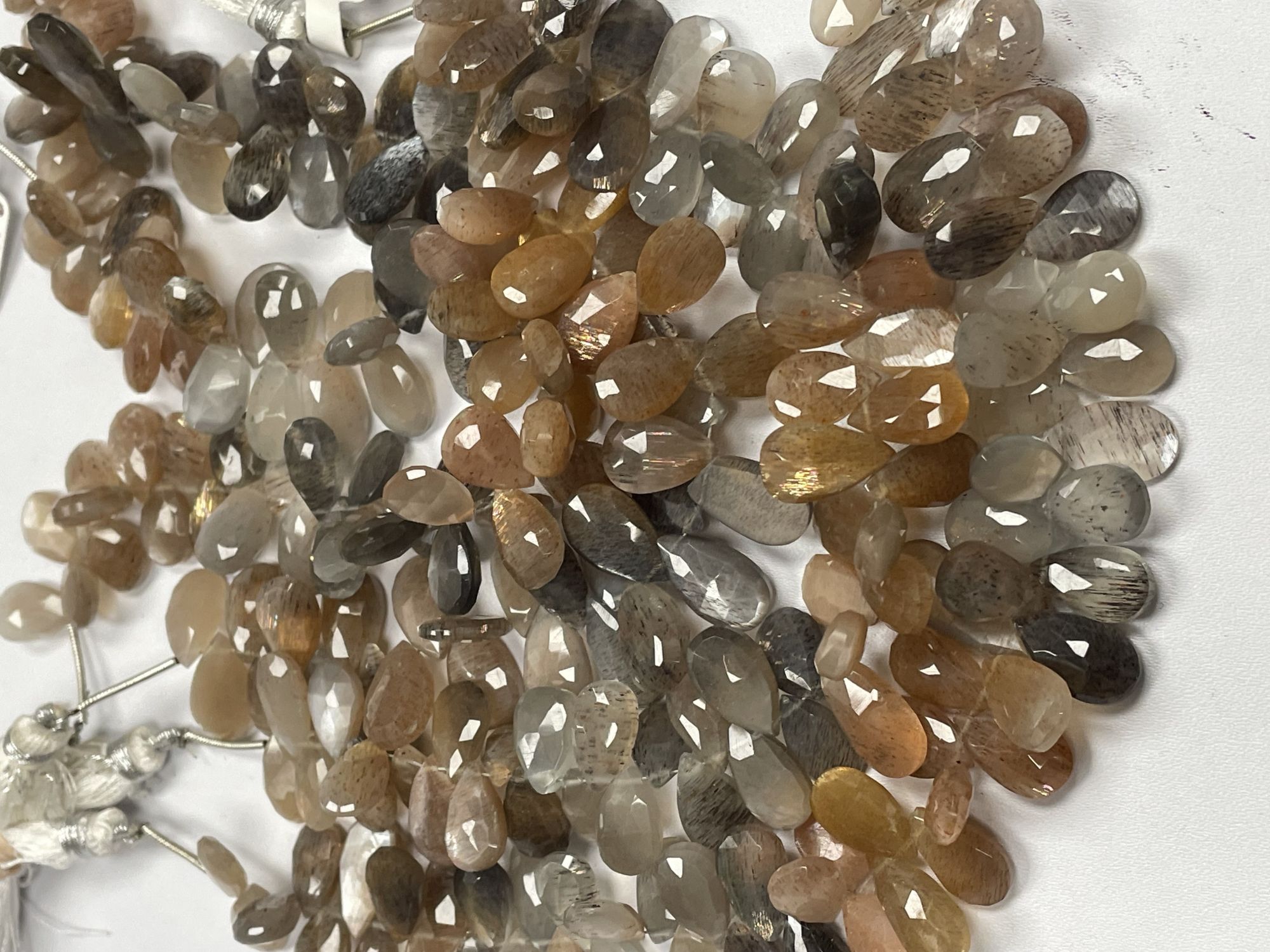 Multi Goldshine Moonstone Pear Faceted