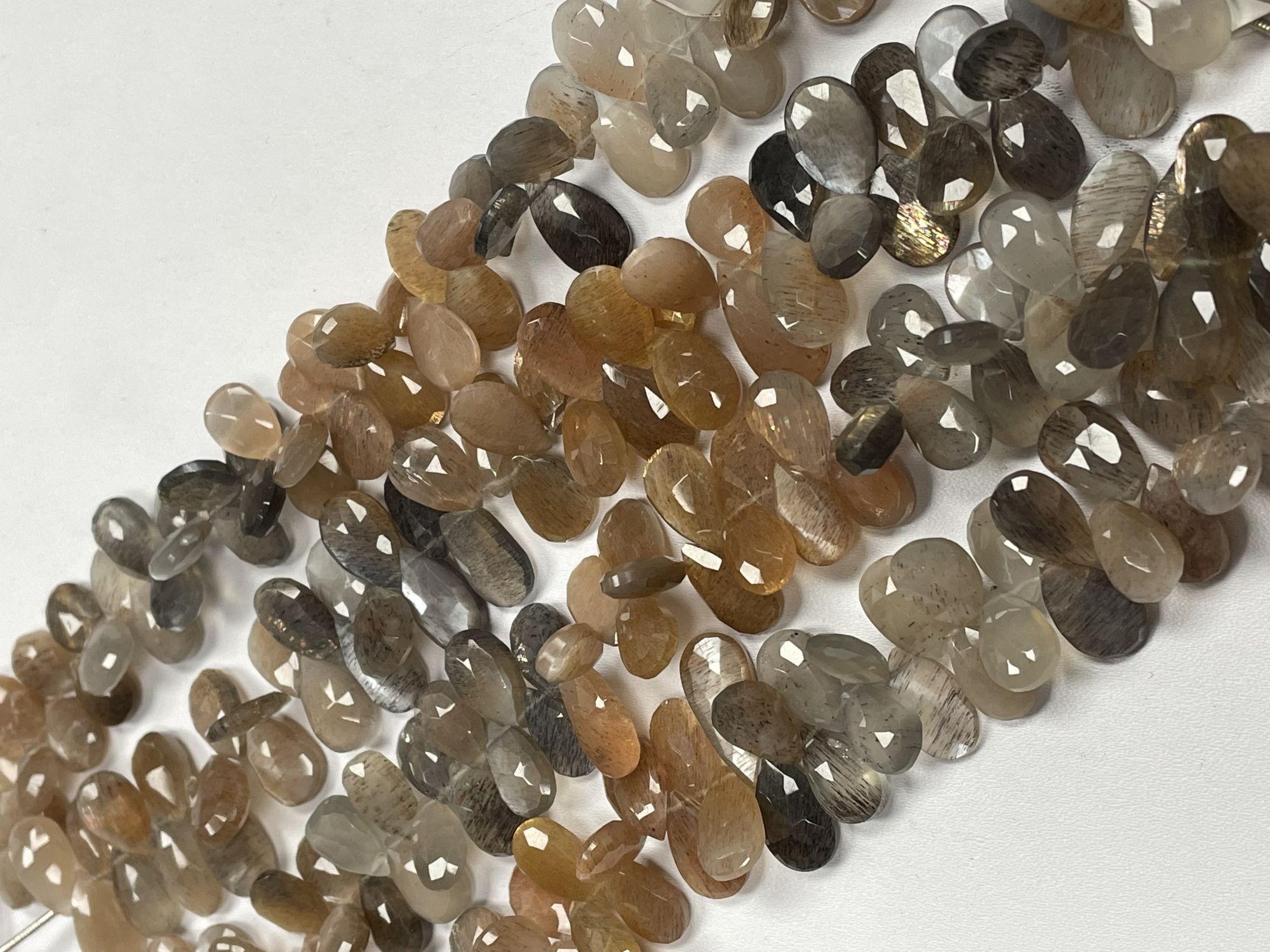 Multi Goldshine Moonstone Pear Faceted