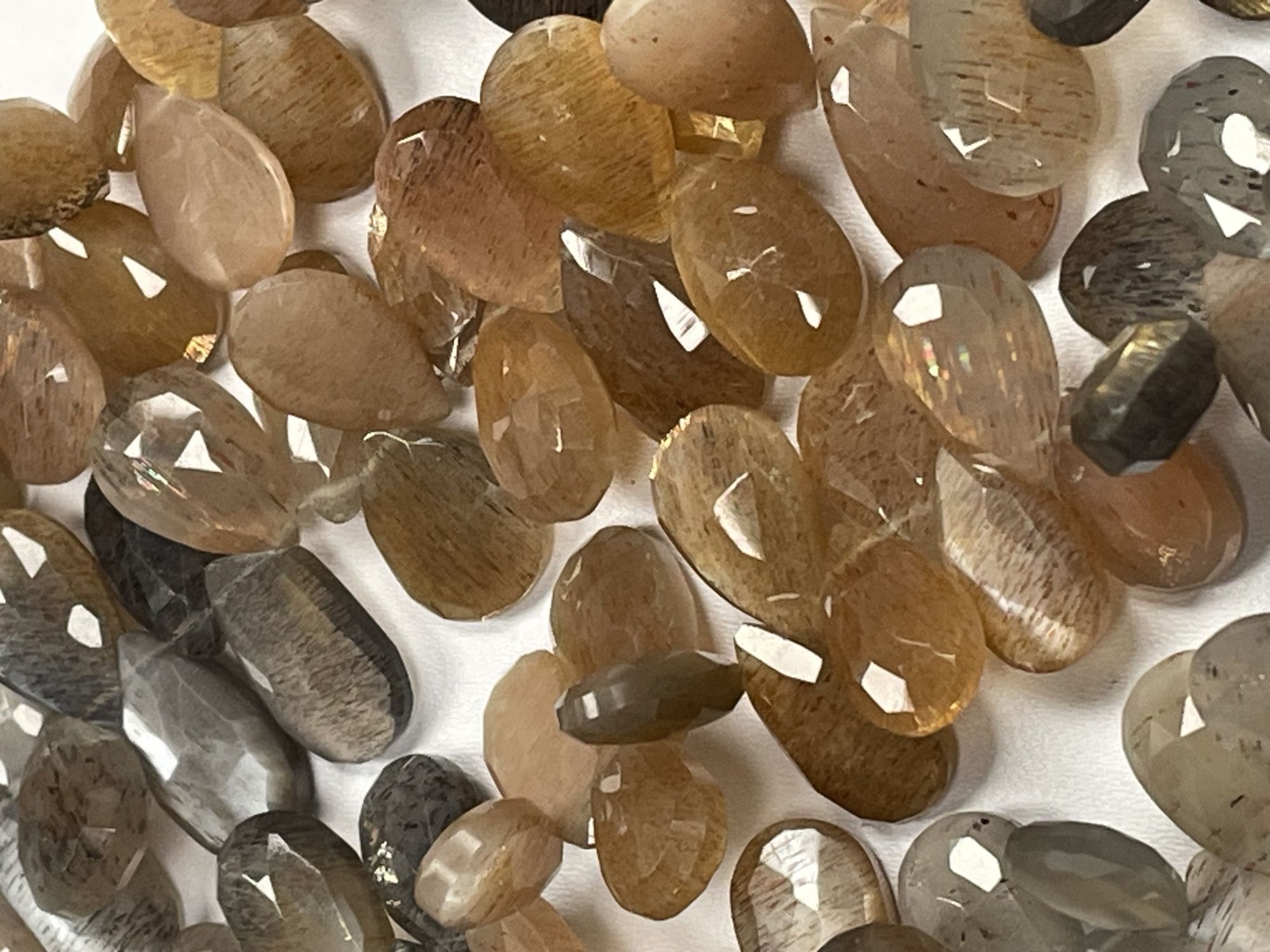 Multi Goldshine Moonstone Pear Faceted