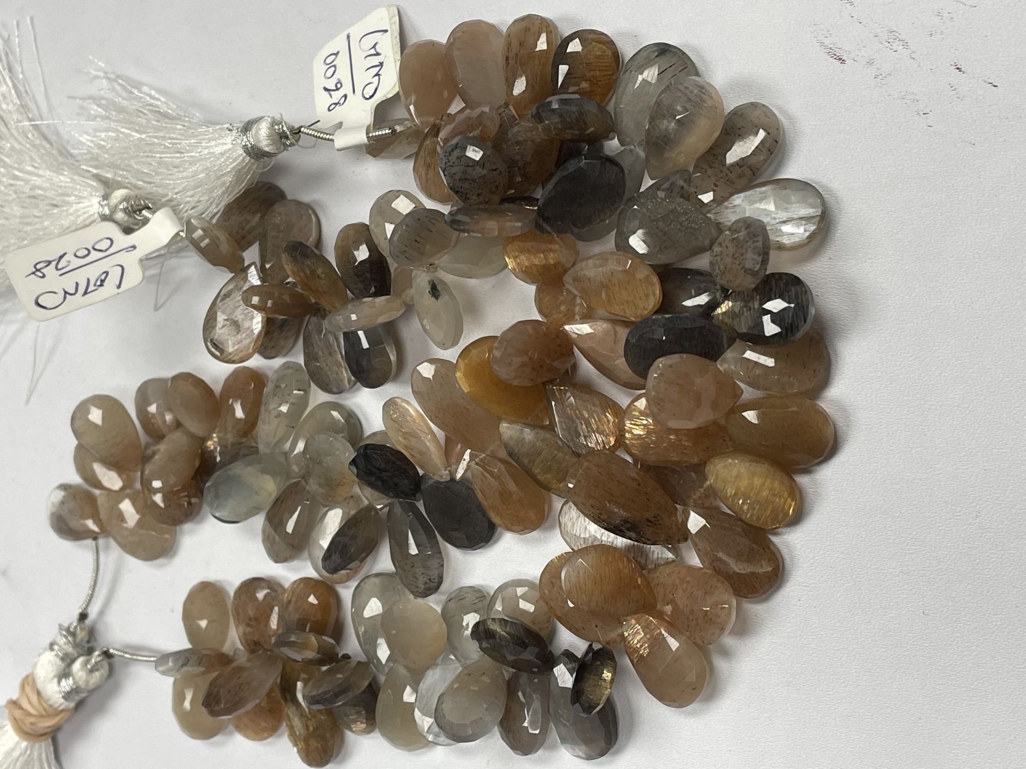 Multi Goldshine Moonstone Pear Faceted