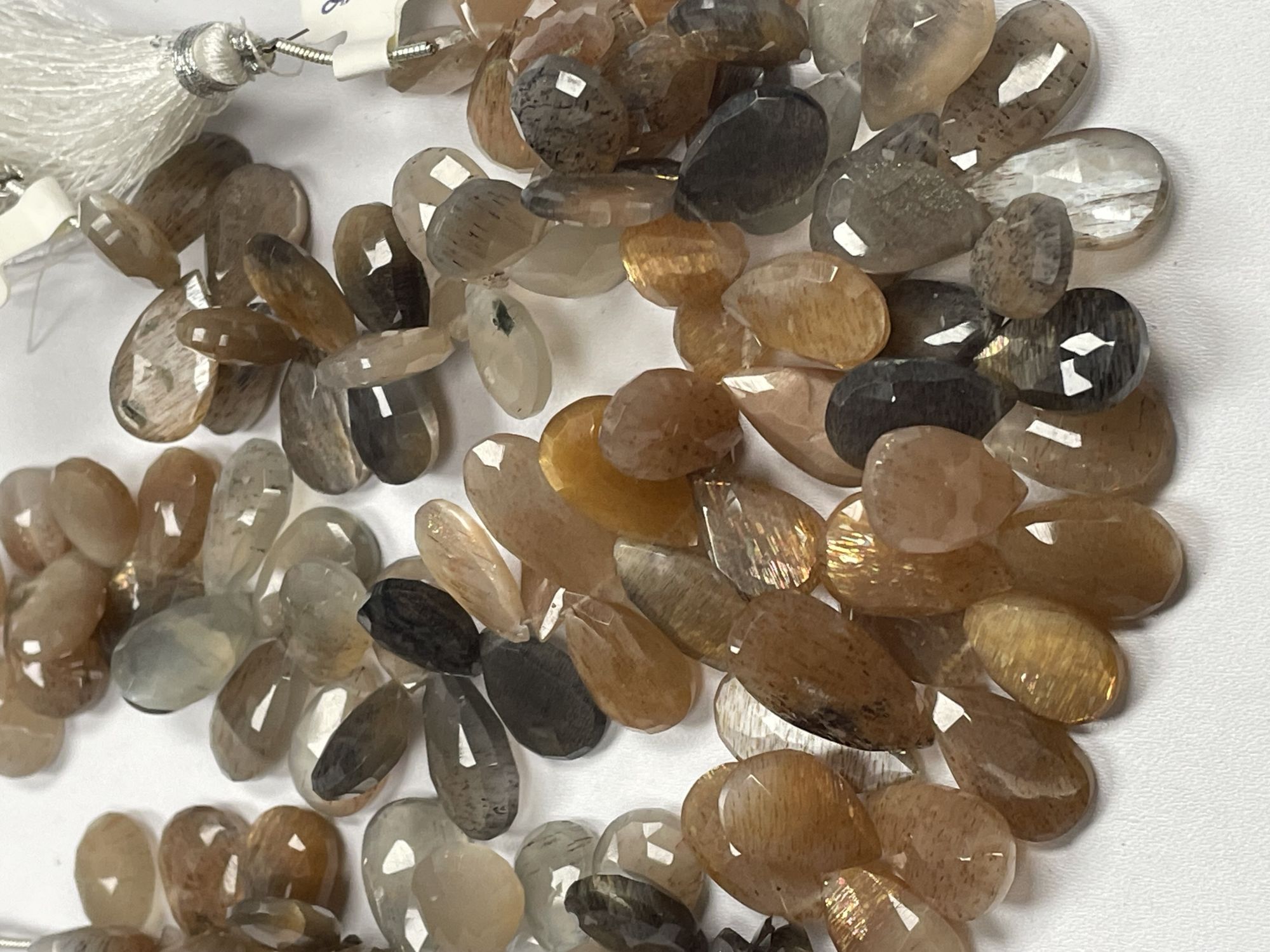 Multi Goldshine Moonstone Pear Faceted