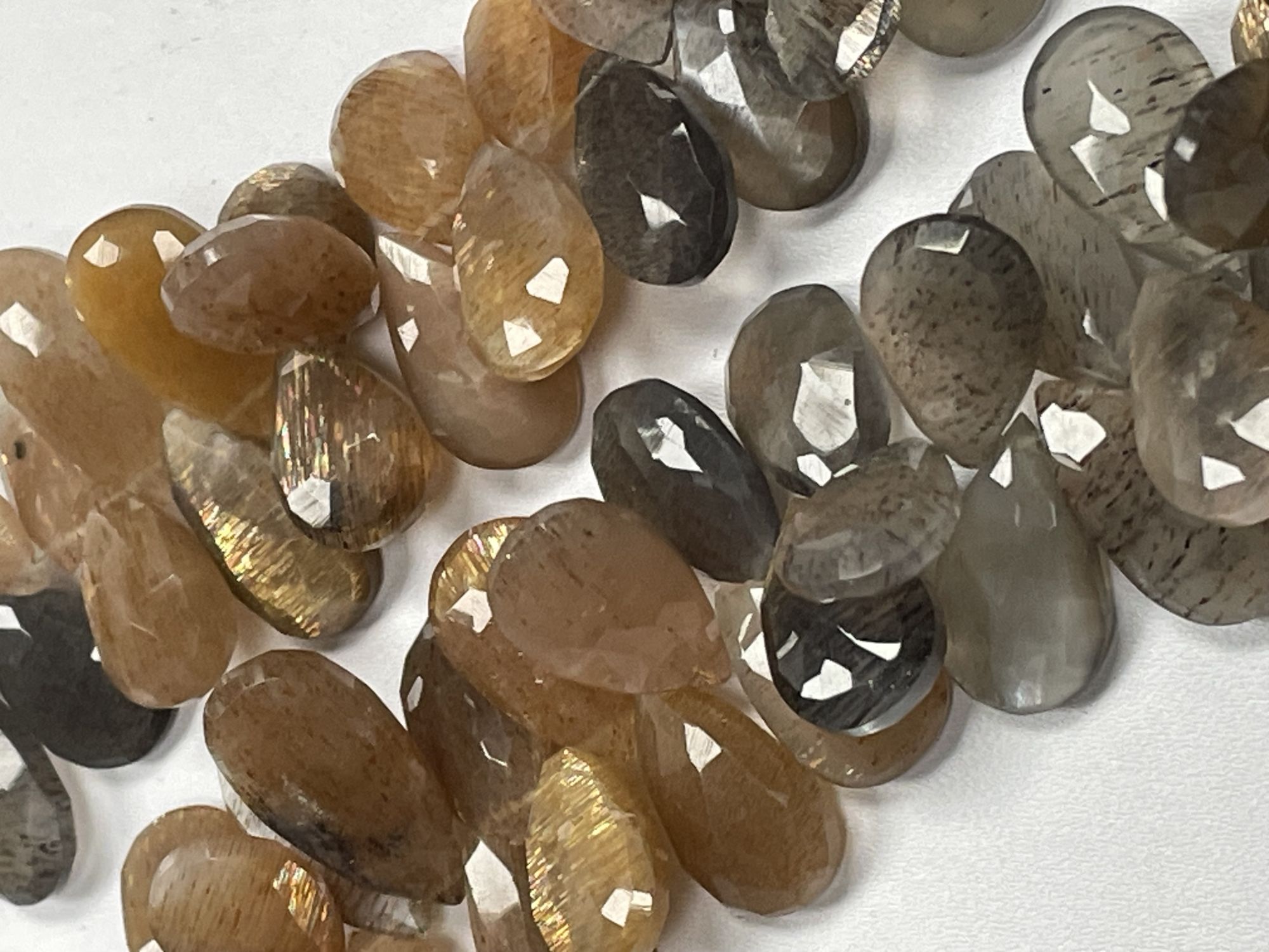 Multi Goldshine Moonstone Pear Faceted