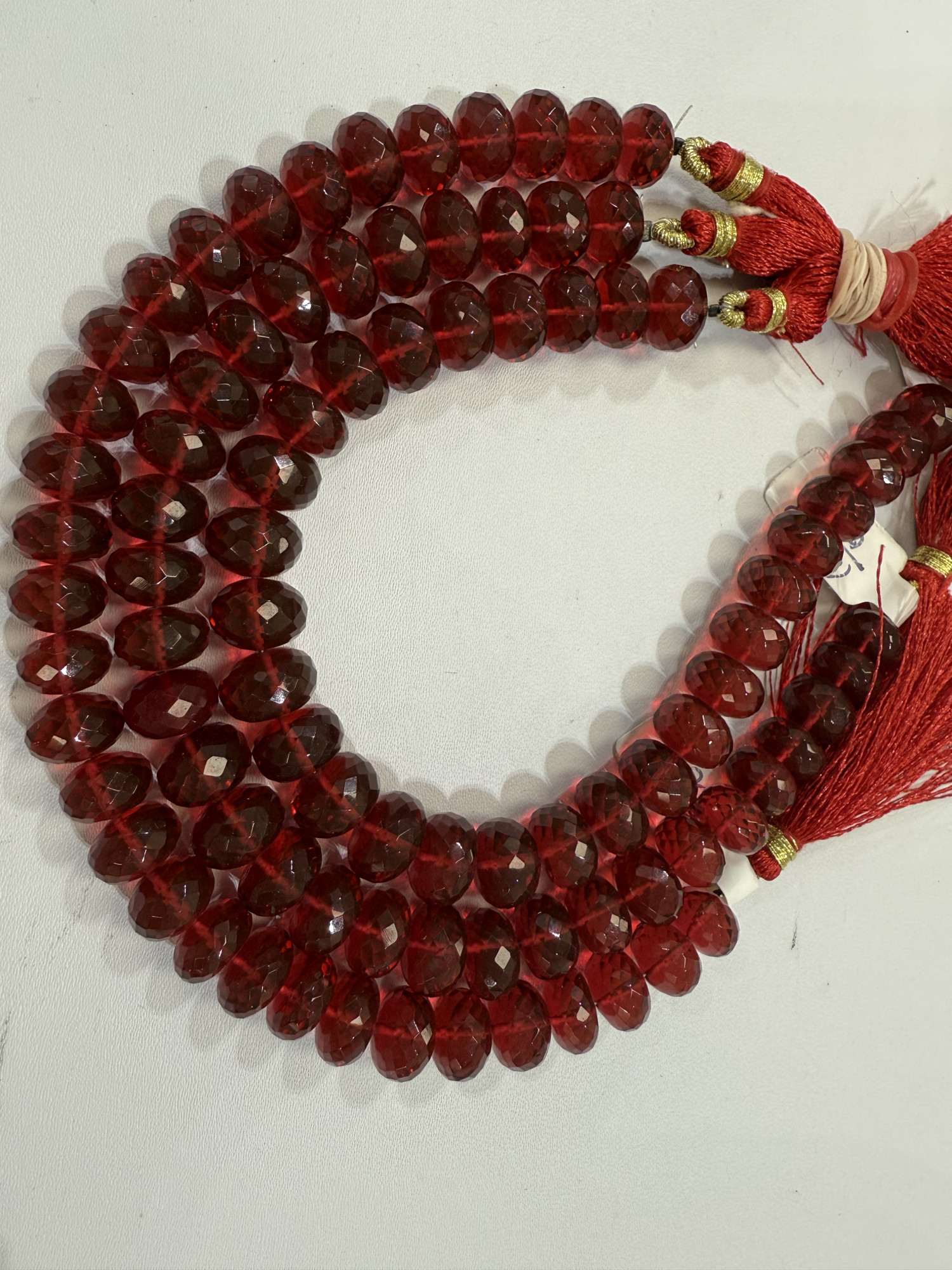 Rubilite Quartz Rondelle