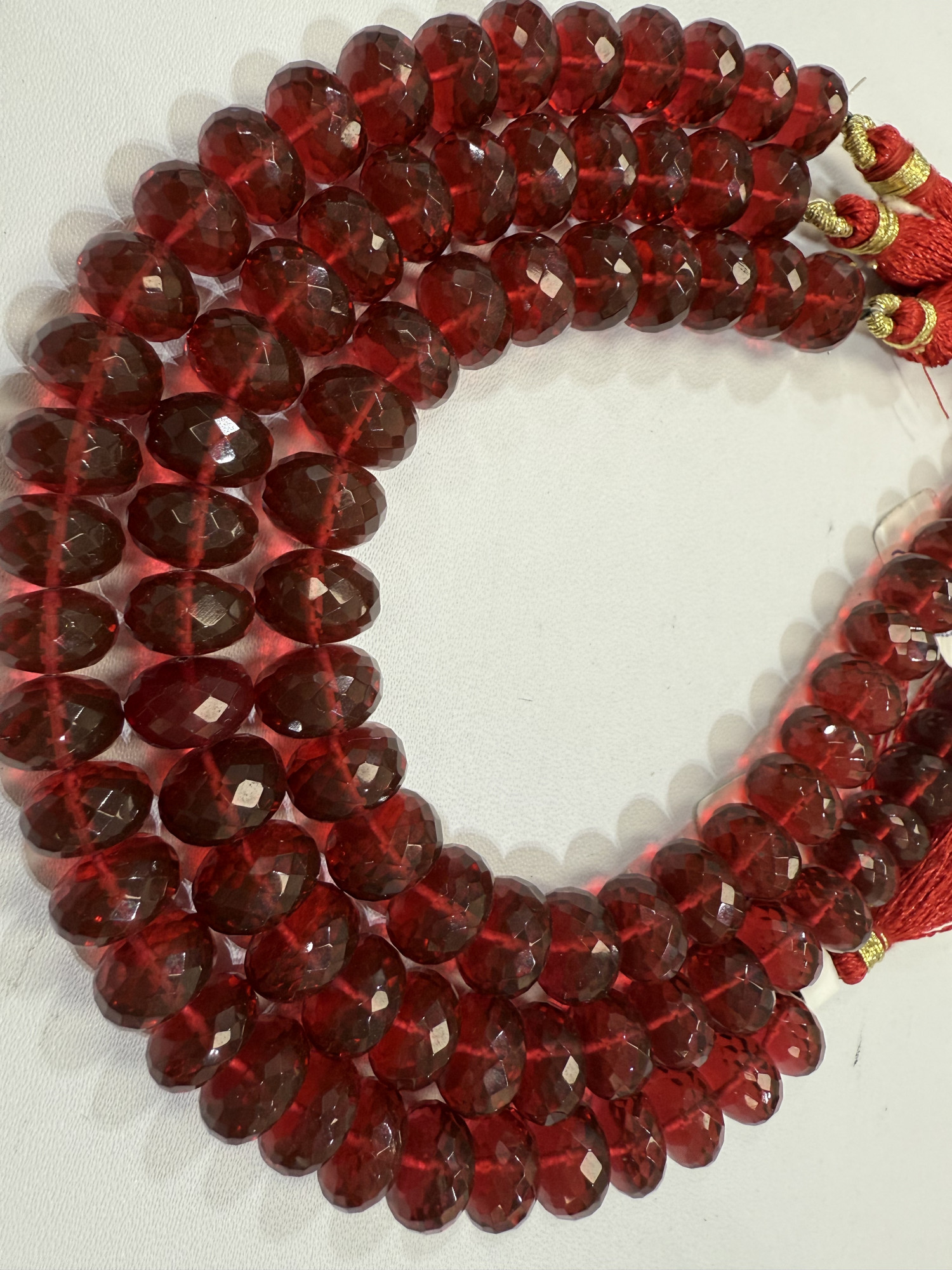 Rubilite Quartz Rondelle