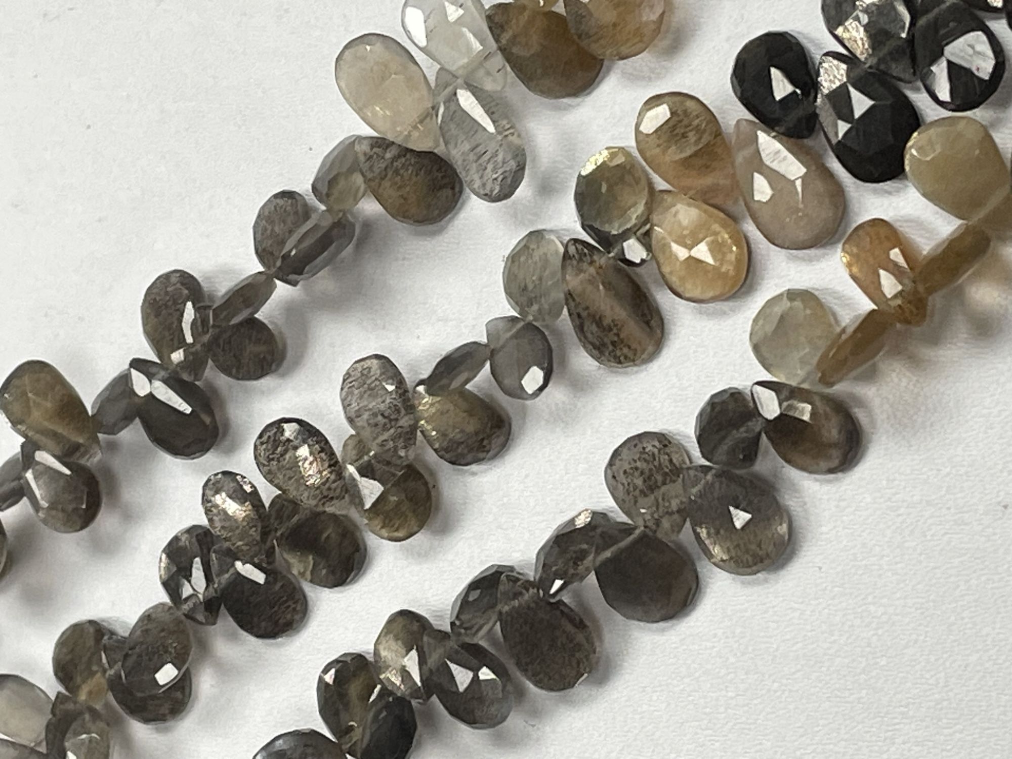 Multi Goldshine Moonstone Pear Faceted