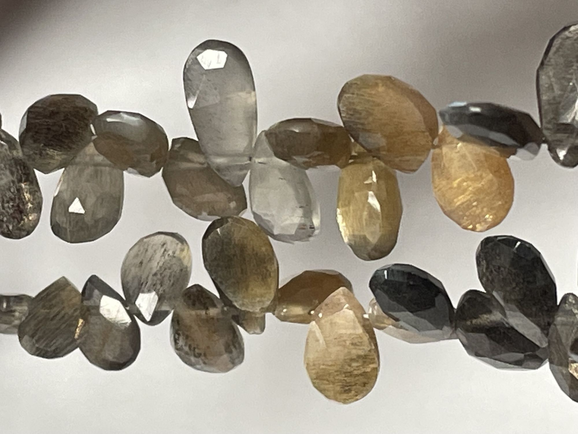 Multi Goldshine Moonstone Pear Faceted