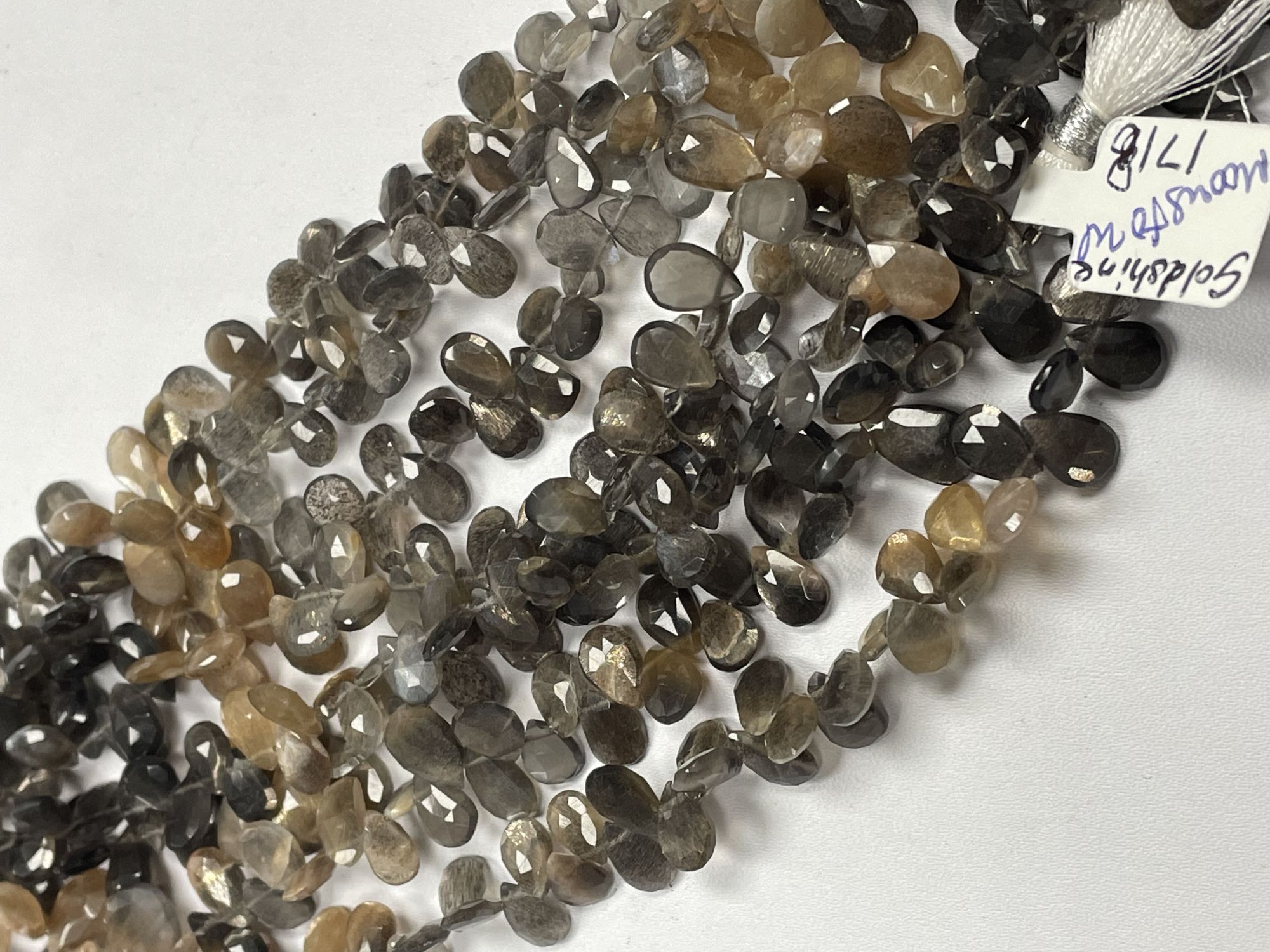 Multi Goldshine Moonstone Pear Faceted