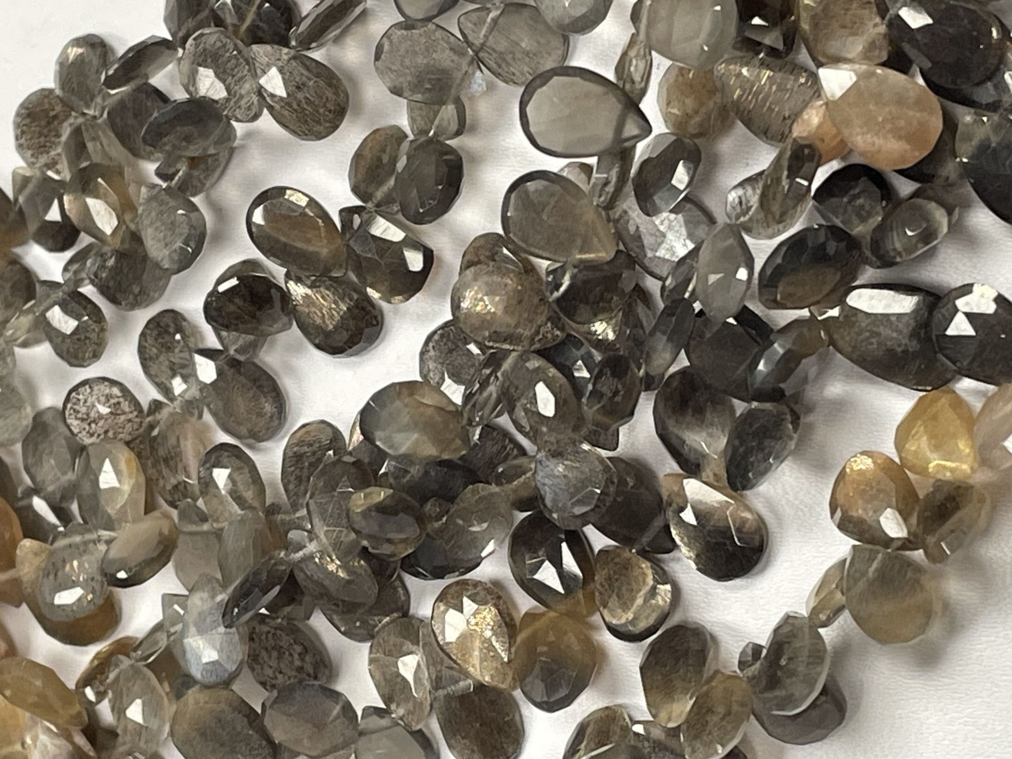 Multi Goldshine Moonstone Pear Faceted