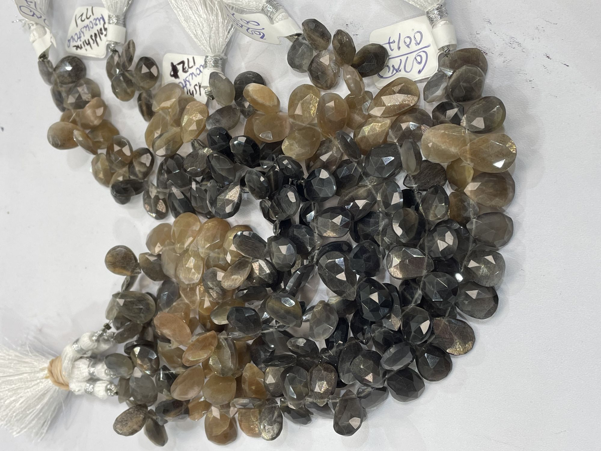 Multi Goldshine Moonstone Pear Faceted