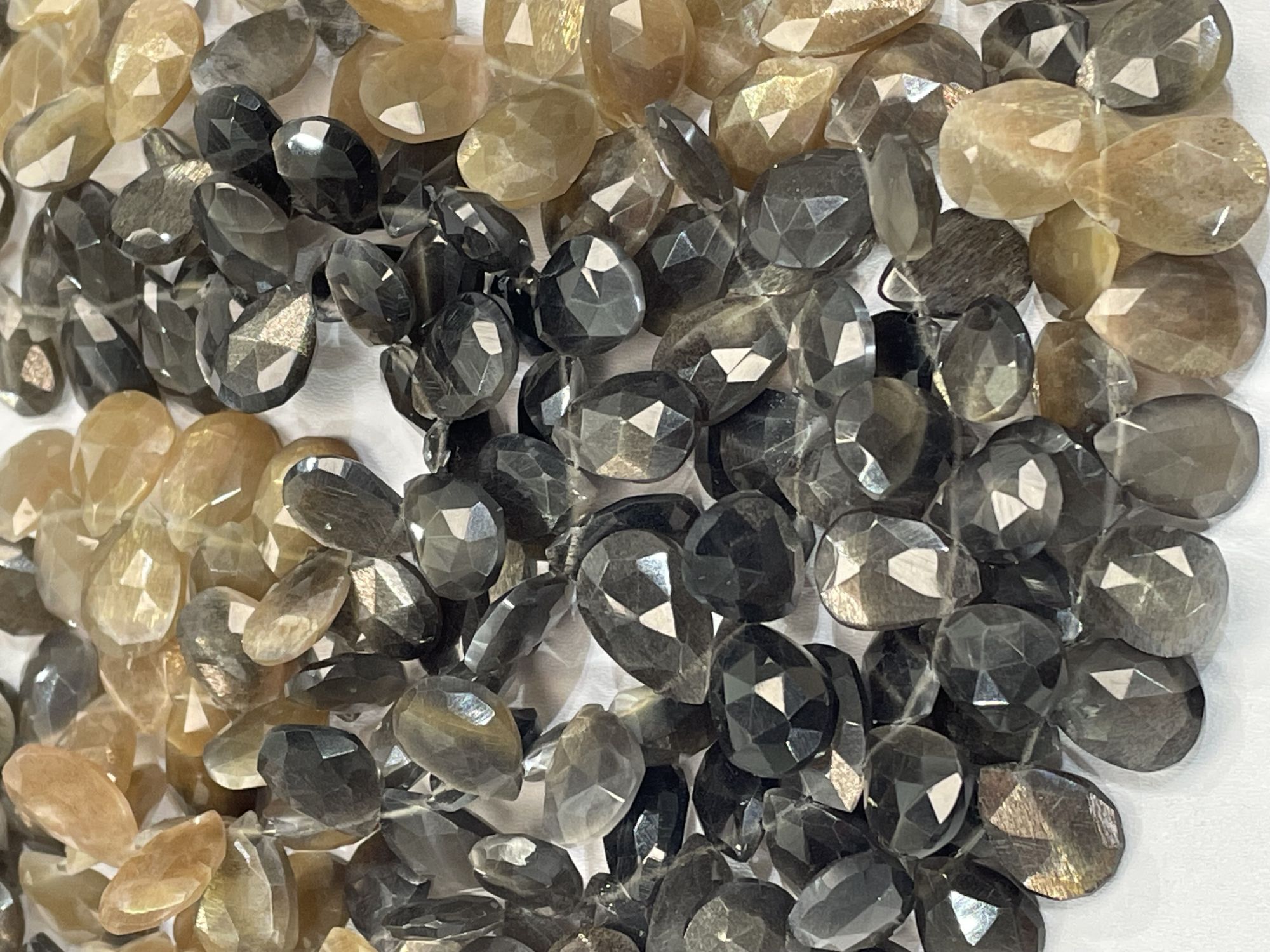 Multi Goldshine Moonstone Pear Faceted