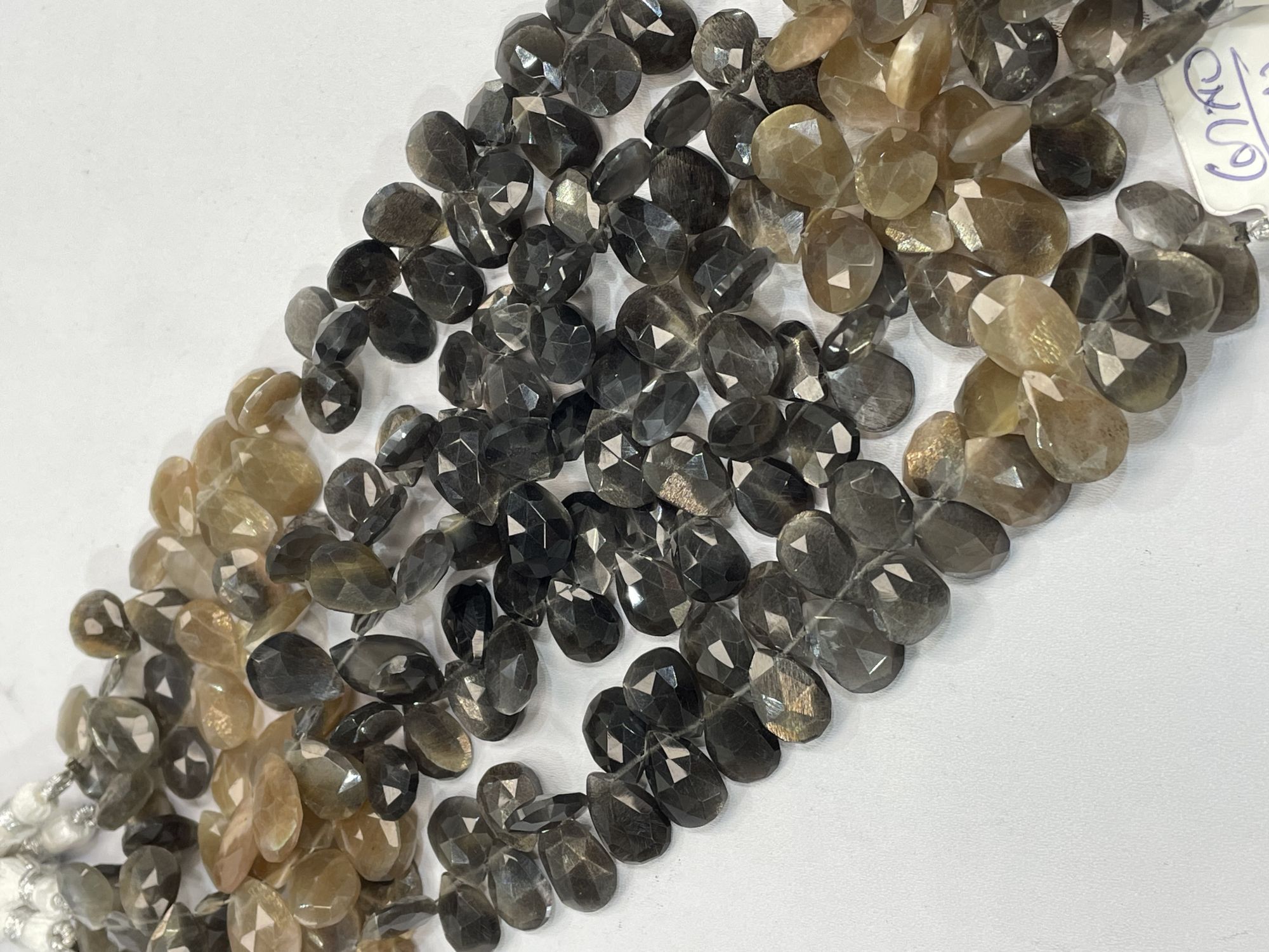 Multi Goldshine Moonstone Pear Faceted