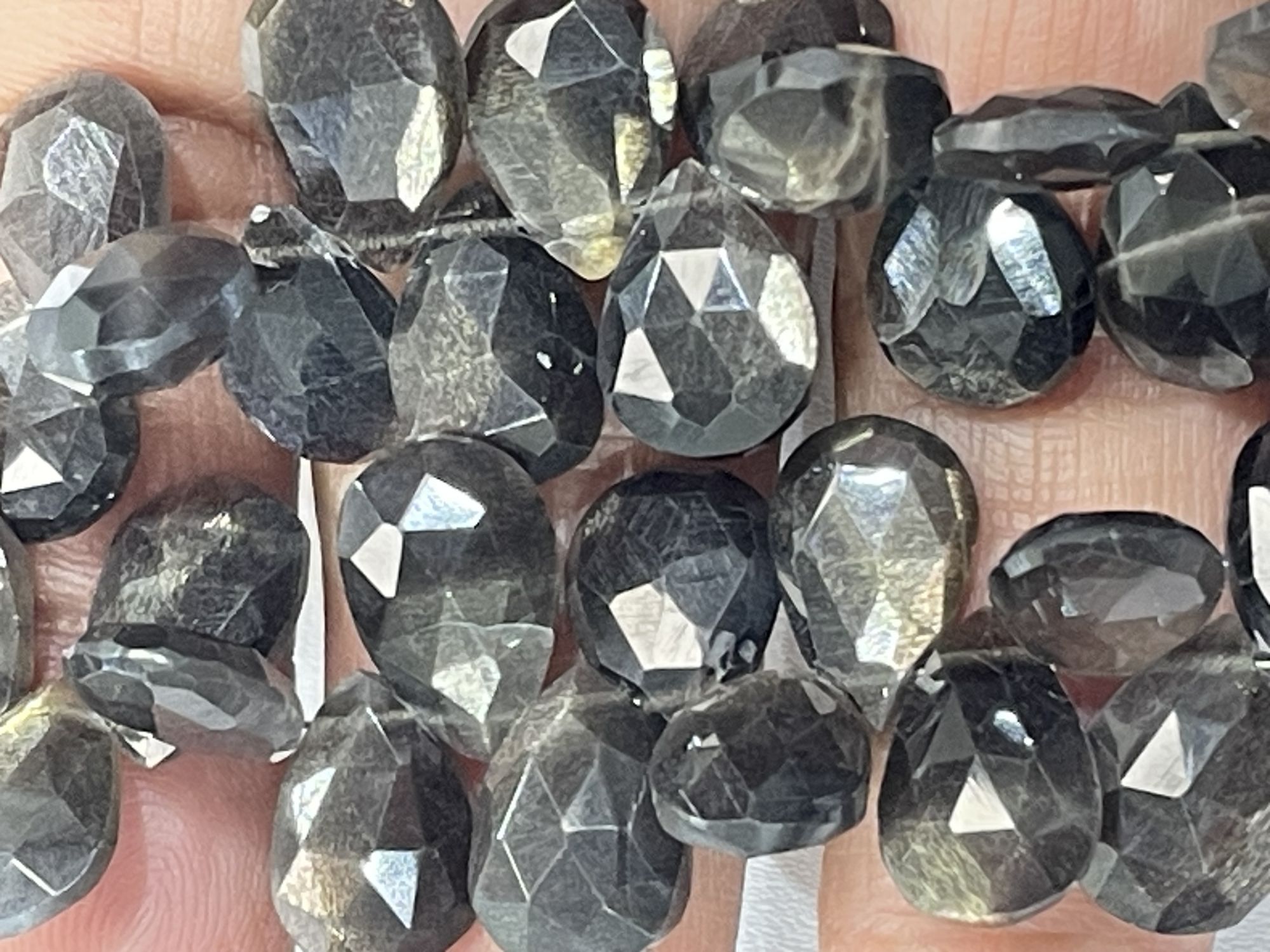 Multi Goldshine Moonstone Pear Faceted