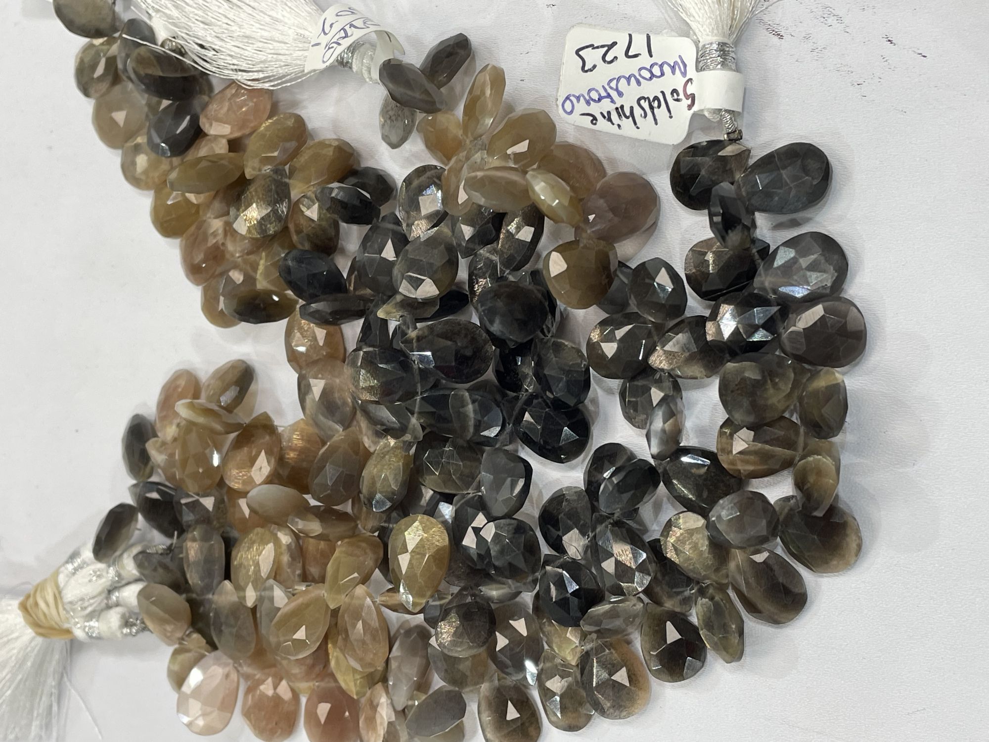 Multi Goldshine Moonstone Pear Faceted