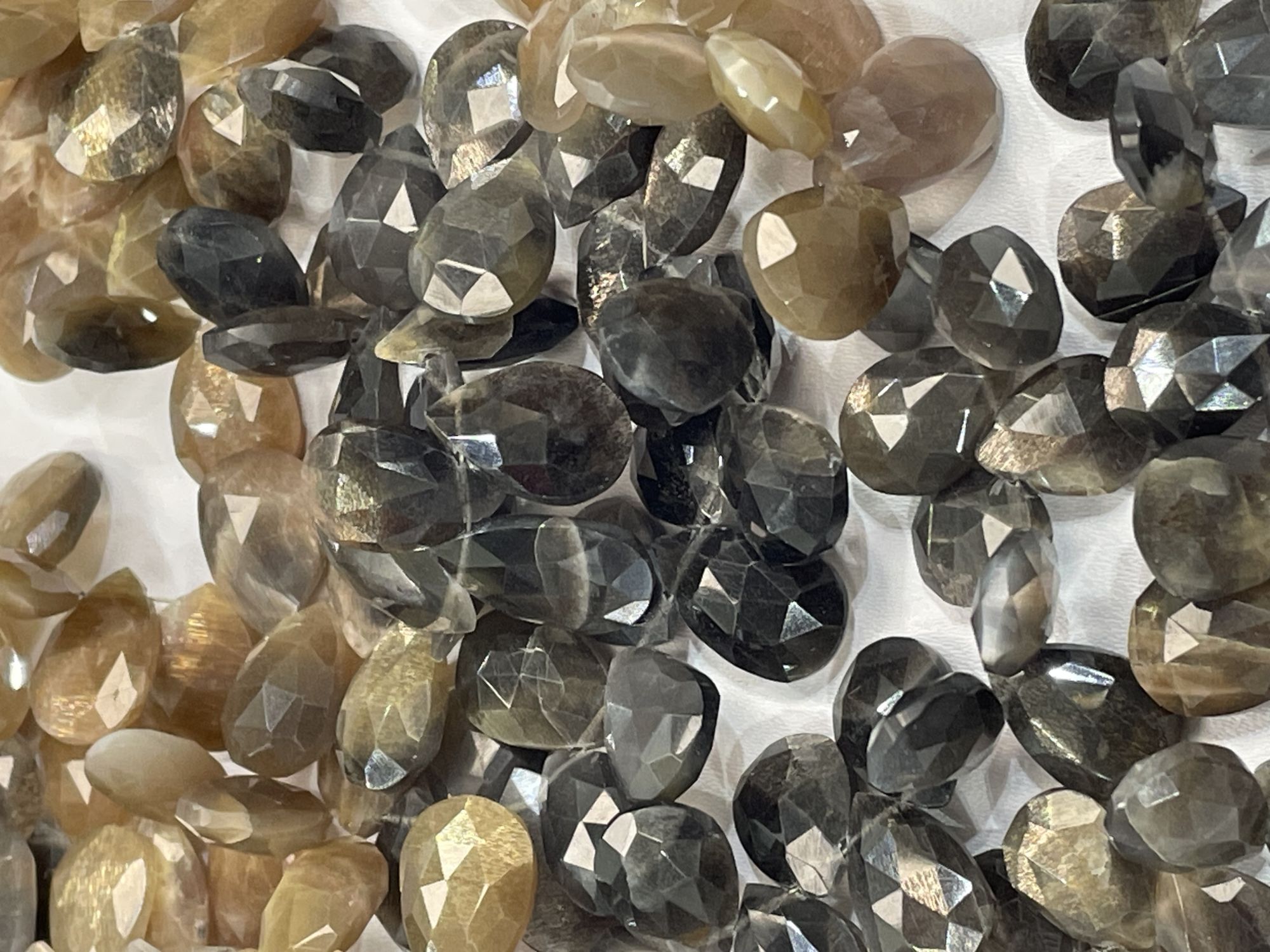 Multi Goldshine Moonstone Pear Faceted