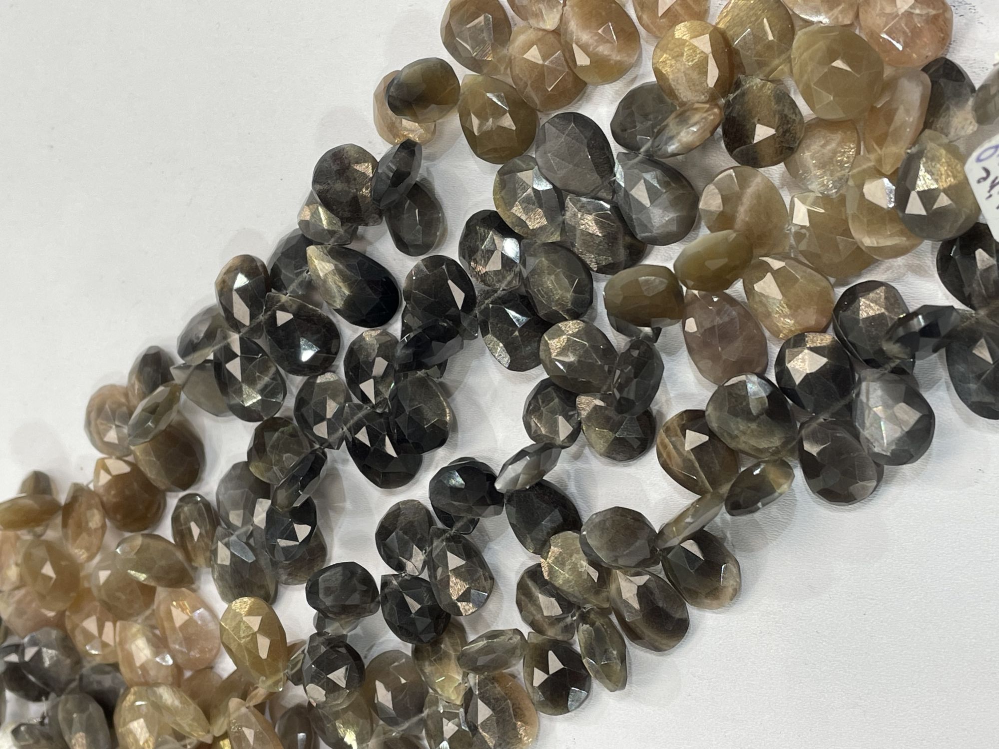 Multi Goldshine Moonstone Pear Faceted