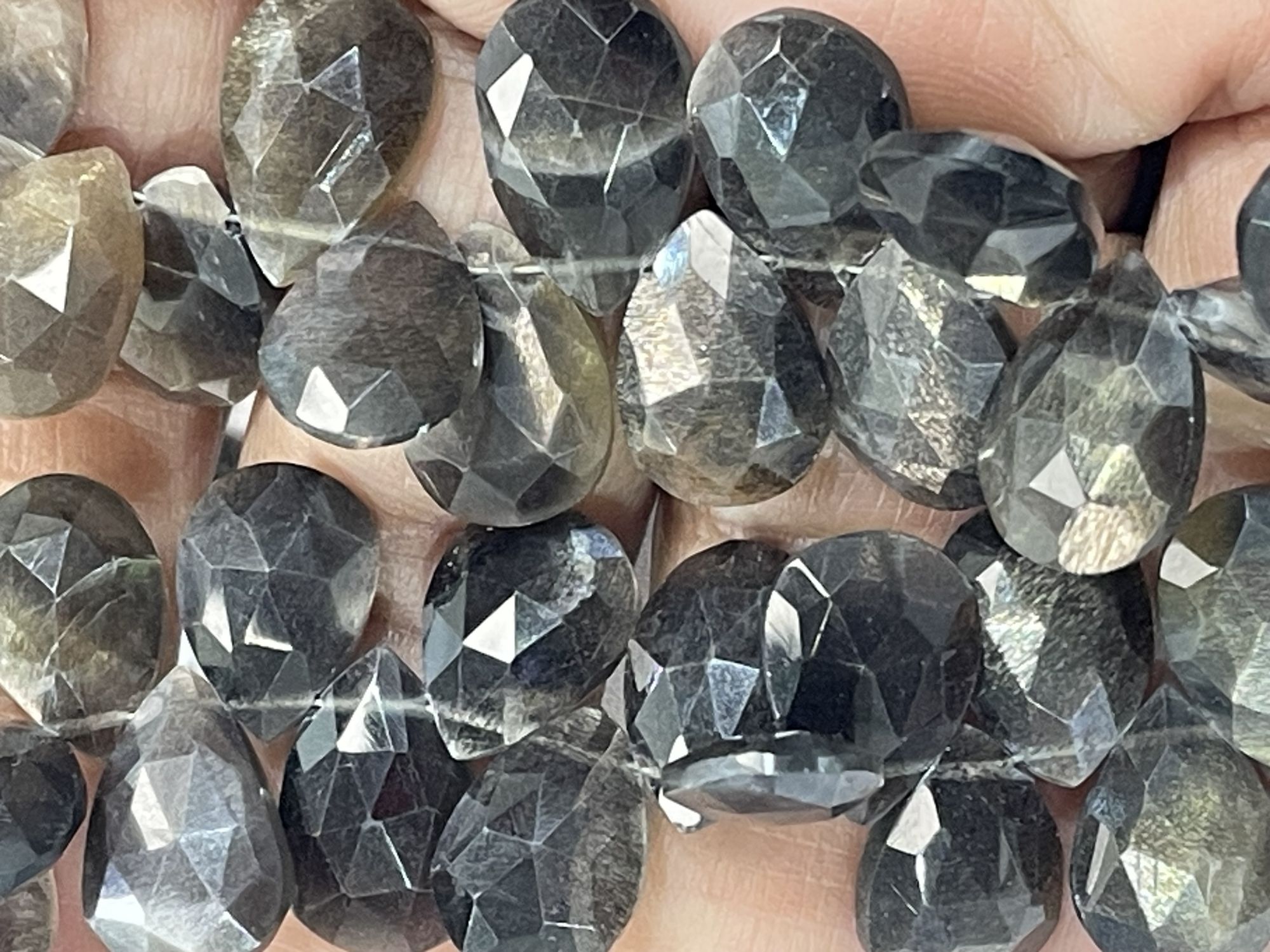 Multi Goldshine Moonstone Pear Faceted