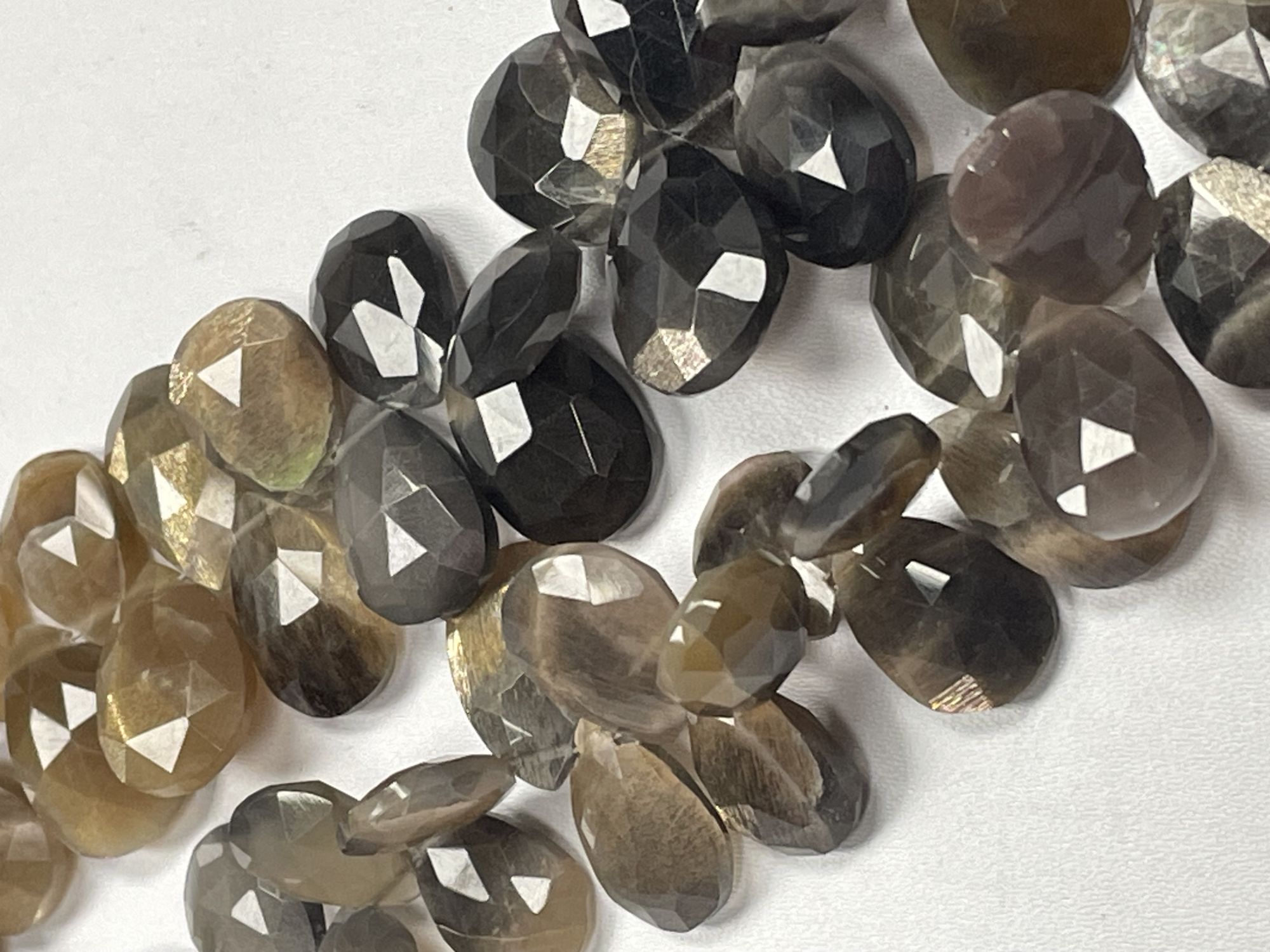 Multi Goldshine Moonstone Pear faceted