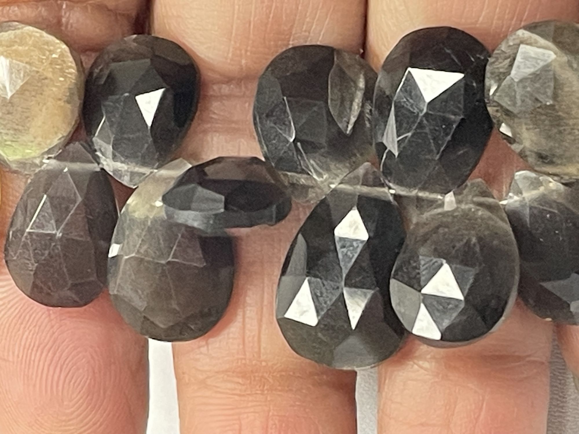 Multi Goldshine Moonstone Pear faceted