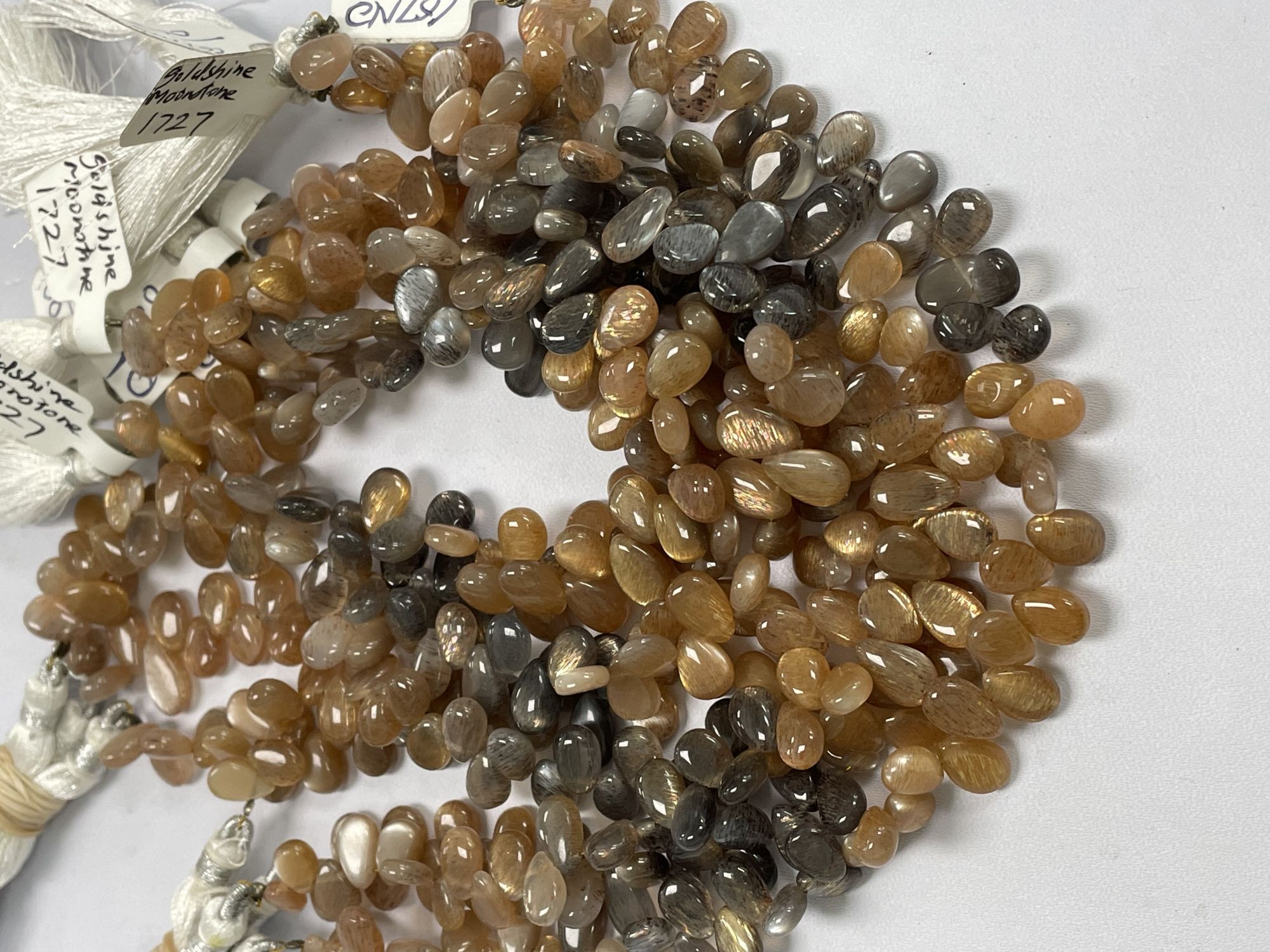 Multi Goldshine Moonstone Pear Smooth