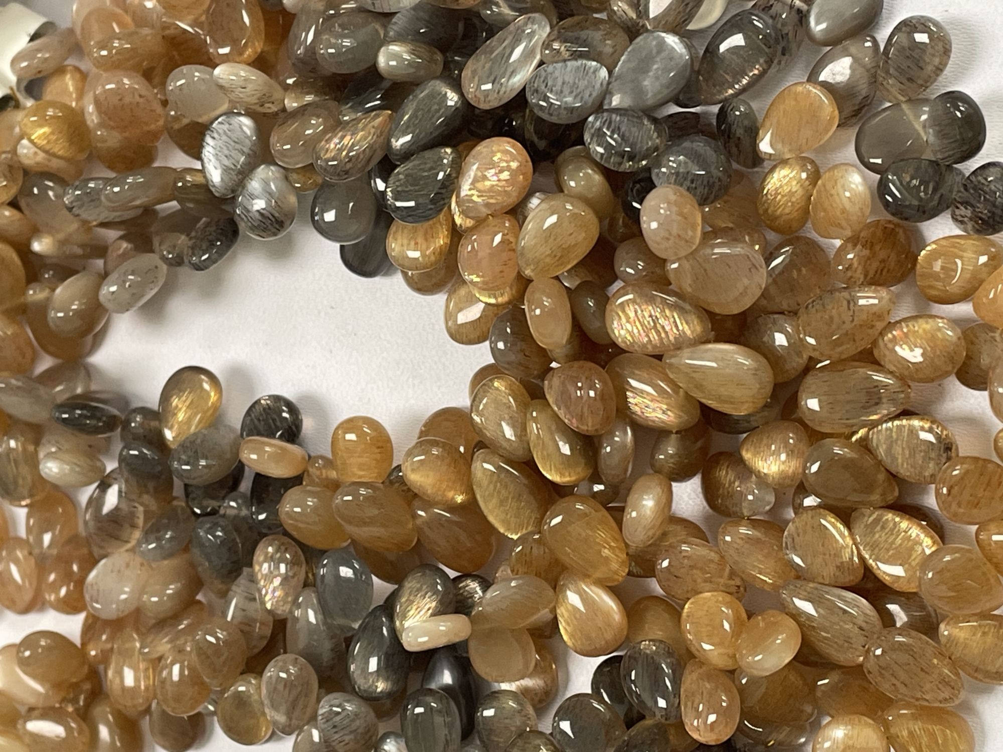 Multi Goldshine Moonstone Pear Smooth