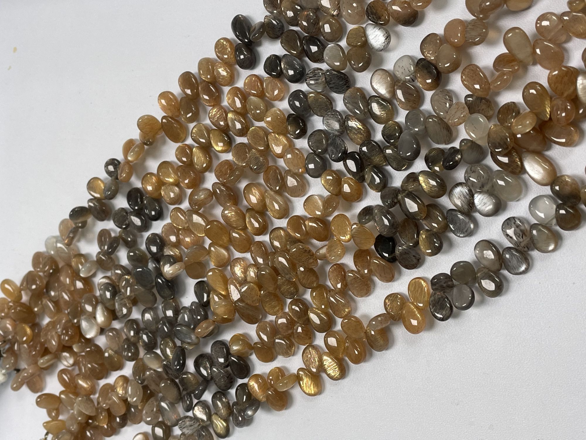 Multi Goldshine Moonstone Pear Smooth