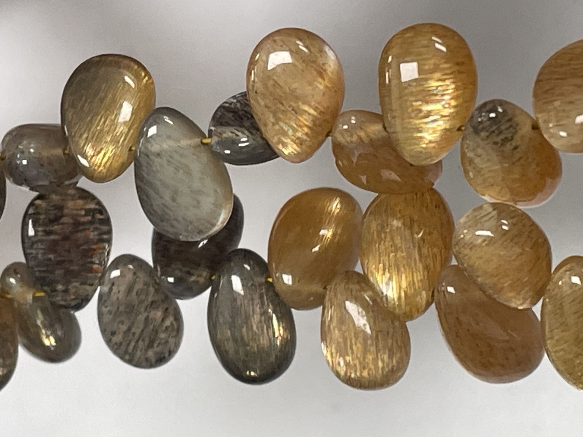 Multi Goldshine Moonstone Pear Smooth