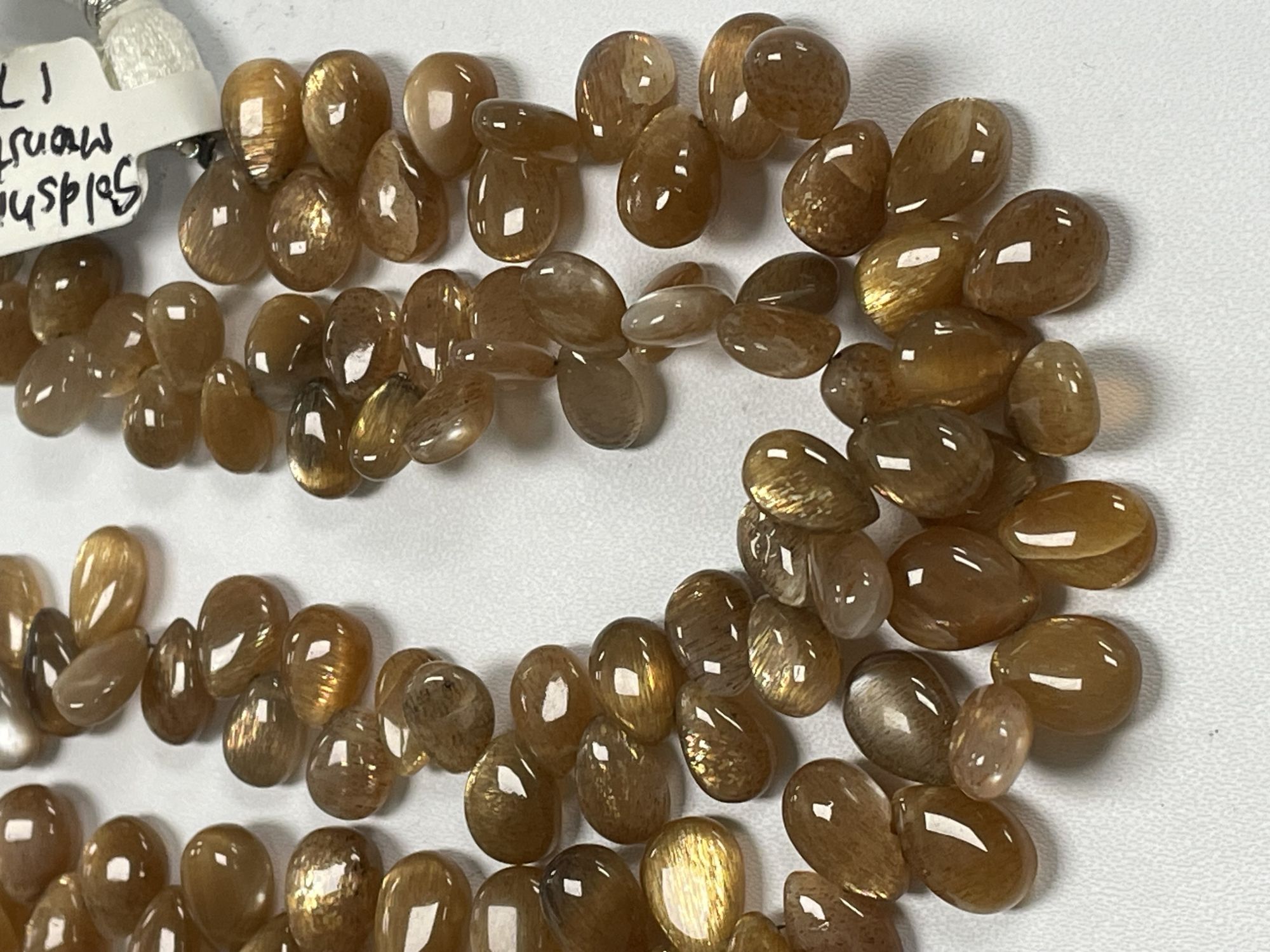 Peach Goldshine Moonstone Pear Smooth