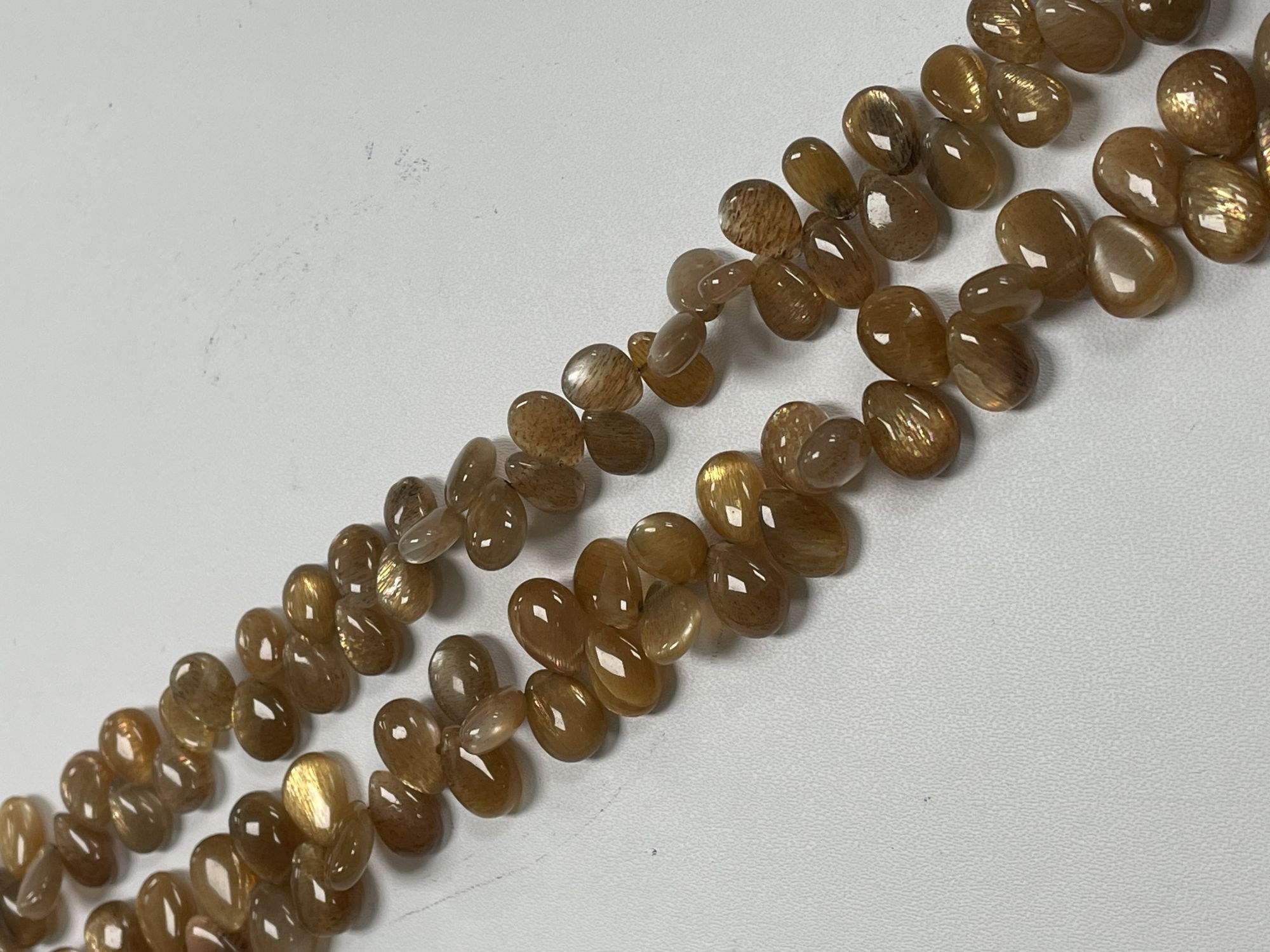 Peach Goldshine Moonstone Pear Smooth