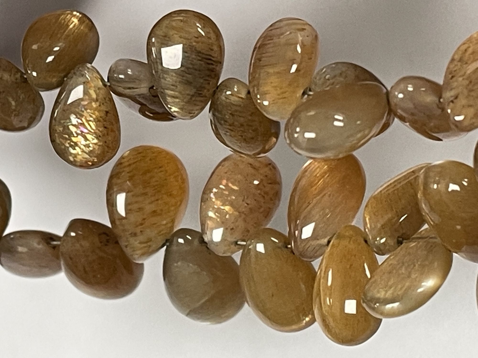 Peach Goldshine Moonstone Pear Smooth