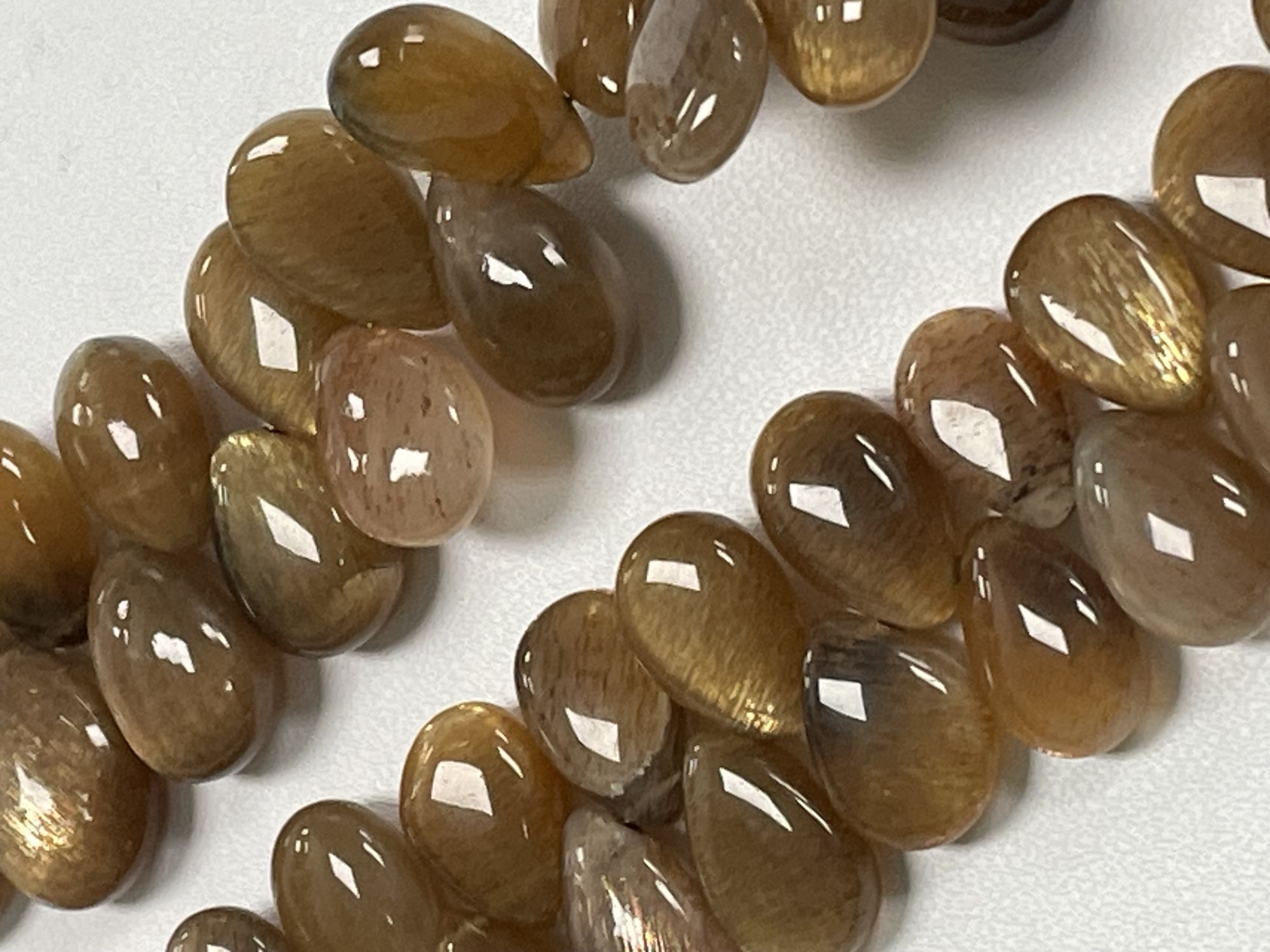 Peach Goldshine Moonstone Pear Smooth