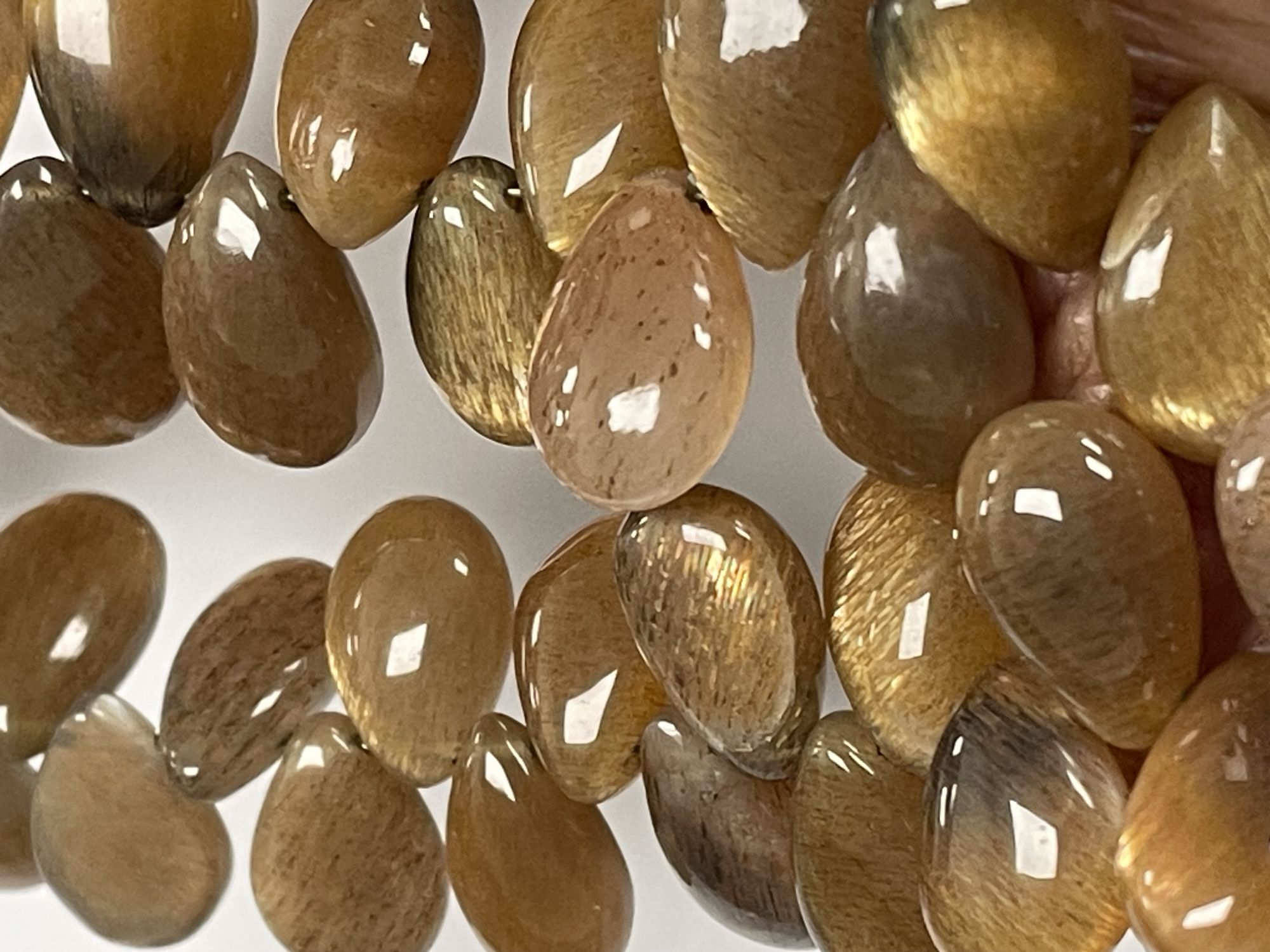 Peach Goldshine Moonstone Pear Smooth