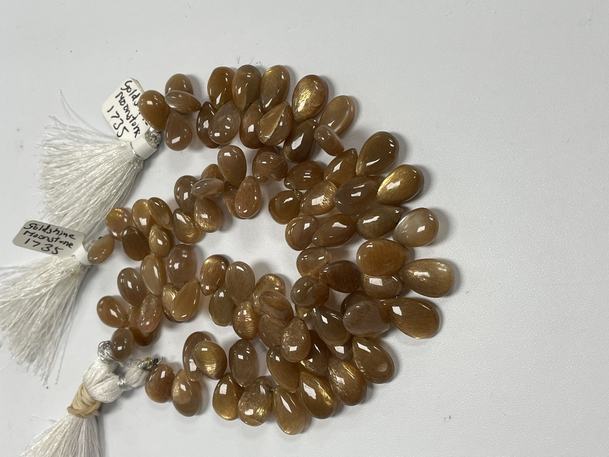 Peach Goldshine Moonstone Pear Smooth