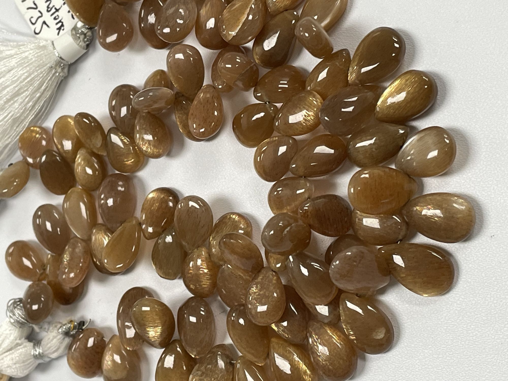 Peach Goldshine Moonstone Pear Smooth